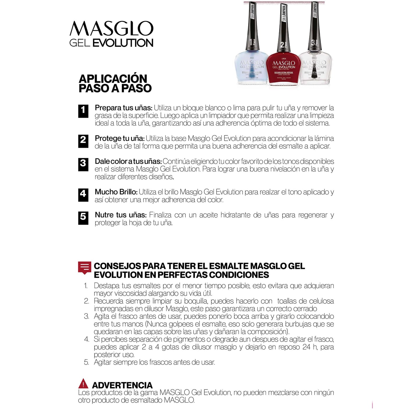 MASGLO- GEL EVOLUTION Esmalte de Uñas Efecto Gel, Sin Lámpara UV/Led, Duración Hasta 12 días,Tono-TIZA. (BLANCO NÁCAR)