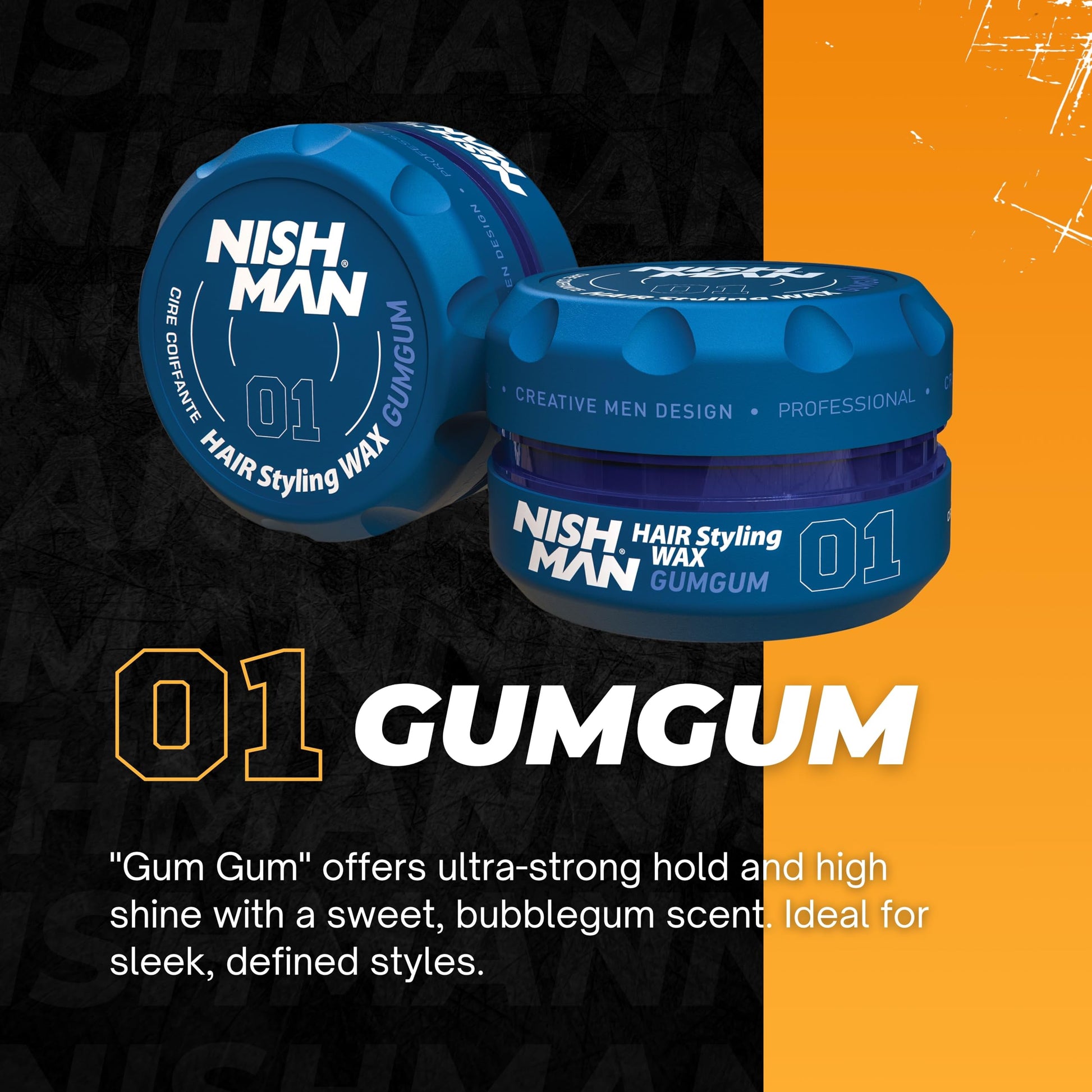 Nishman Serie Hair Styling (01 goma de mascar AQUA WAX, 150 ml)