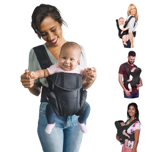 Portabebés Dreambaby Manhattan Negro Ajustable 3 en 1 para Recién Nacidos y Niños Pequeños