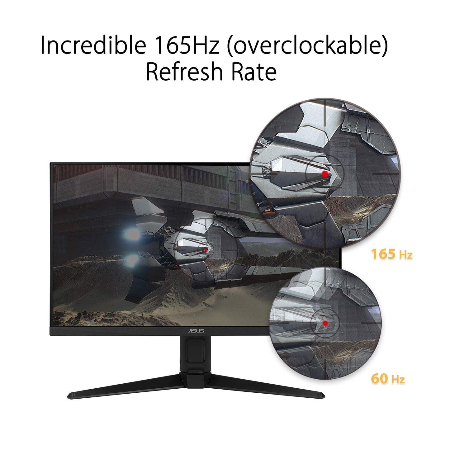 ASUS TUF Gaming 23.8" 1080P Monitor (VG249Q1A) - Full HD, IPS, 165Hz (compatible con 144Hz), 1ms, Extreme Low Motion Borroso, altavoz, FreeSync Premium, Shadow Boost, VESA Mountable, DisplayPort, HDMI