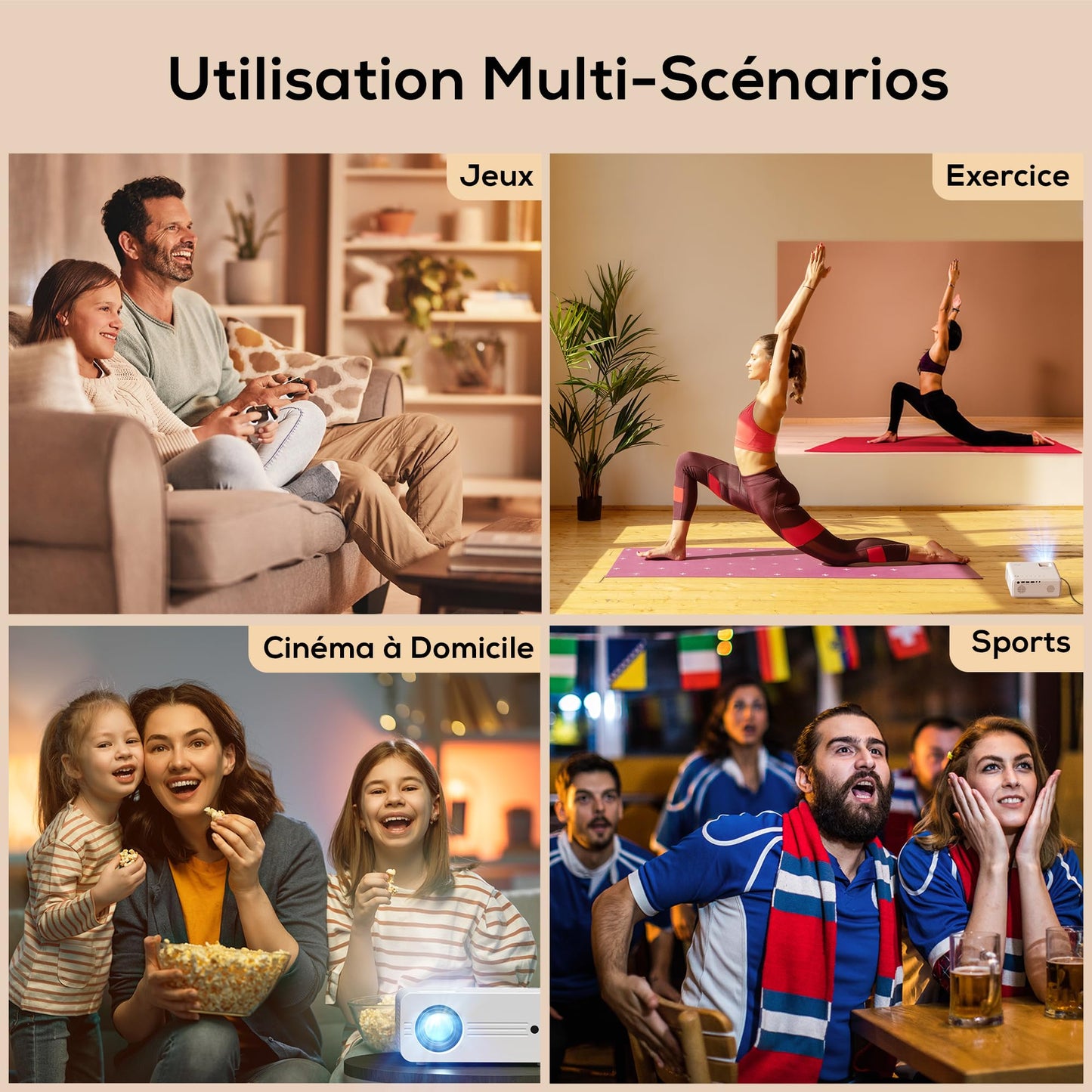 AKIYO Proyector 5G WiFi Bluetooth, 13000 Lux Con Trípode, 4K de Película Con 150000 Horas, 1080P Nativo Mini Para iOS/Android/PC/TV Stick/HDMI/AV/USB/PS5