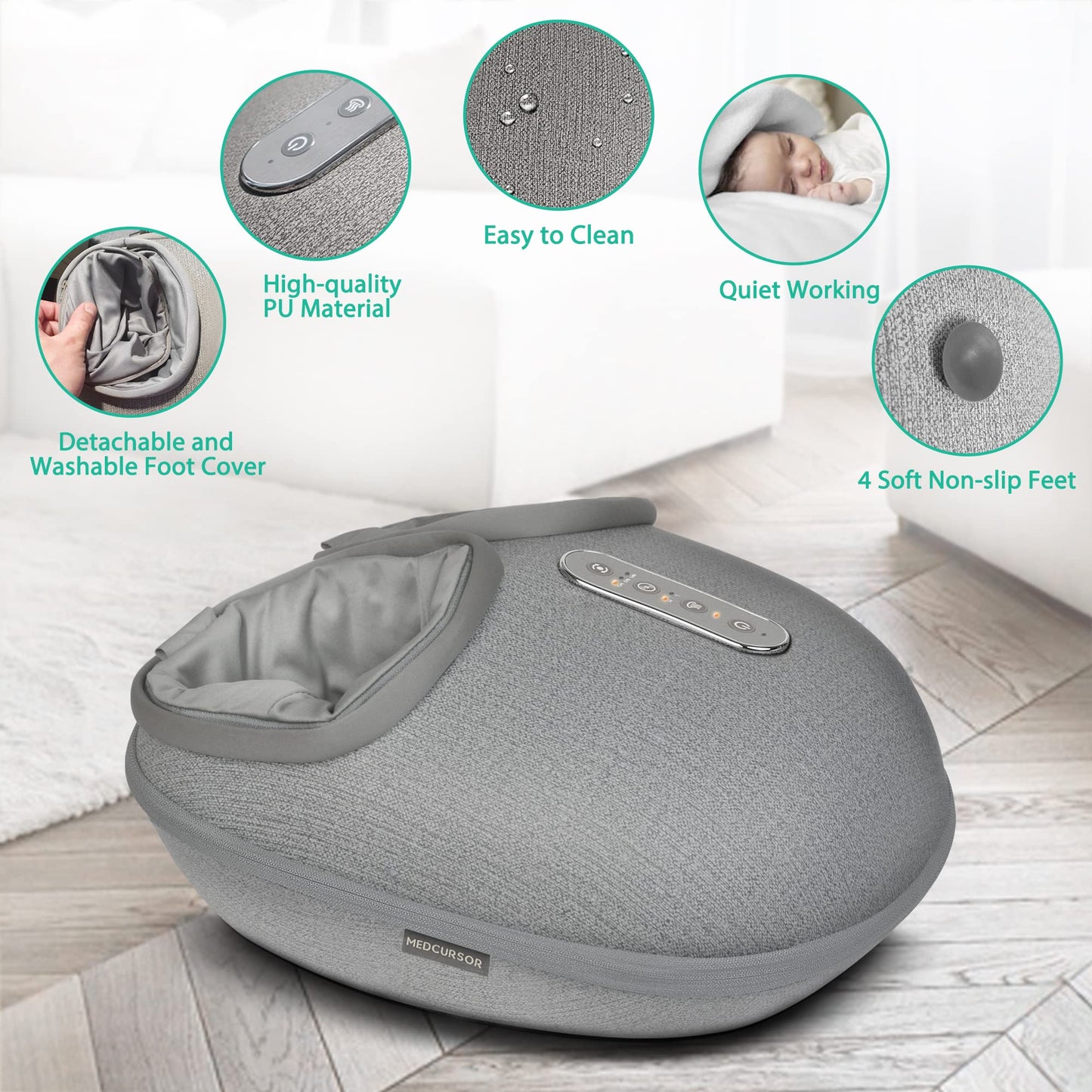 Máquina Masajeadora de Pies con Calor, Masaje Profundo, Alivio para Músculos Cansados y Plantares, Ajustes de Varios Niveles e Intensidad Ajustable para Uso Doméstico u Oficina