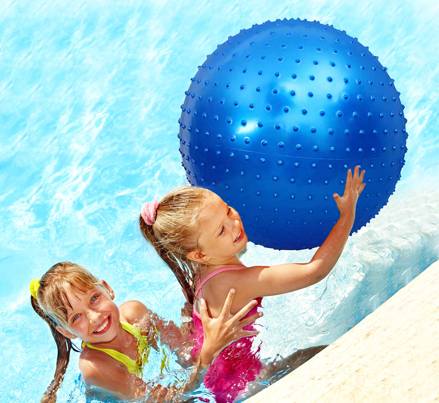Pelota de Masaje Penepico Hinchable Azul Grande con Picos Táctiles para Niños