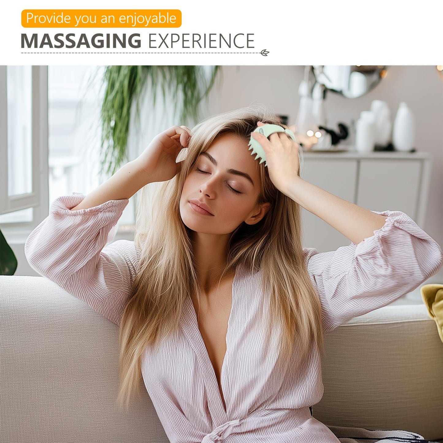 Sndyi Cepillo masajeador de cuero cabelludo, exfoliante de cuero cabelludo con cerdas de silicona suave, exfoliante de cuero cabelludo para eliminación de caspa, masajeador de cuero cabelludo para el crecimiento del cabello, cepillo de cabello seco húmedo