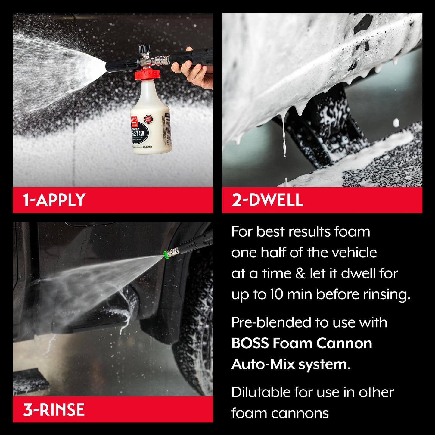 Griot's Garage Boss - Lavado de Superficies espumosas para Limpieza y Detalles de automóviles, Compatible con el Sistema de Mezcla automática de cañones de Espuma Boss, 34 onzas