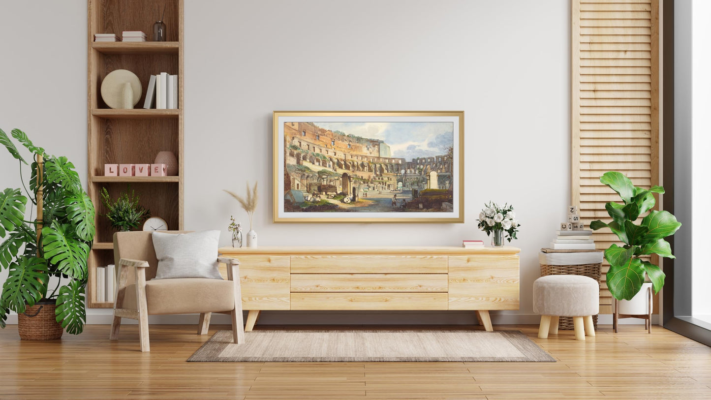 Frame My TV Deco - Marcos de aleación para TV, bisel dorado pálido, compatible solo con Samsung The Frame TV y Pro (32 pulgadas, compatible con 2021-2025)
