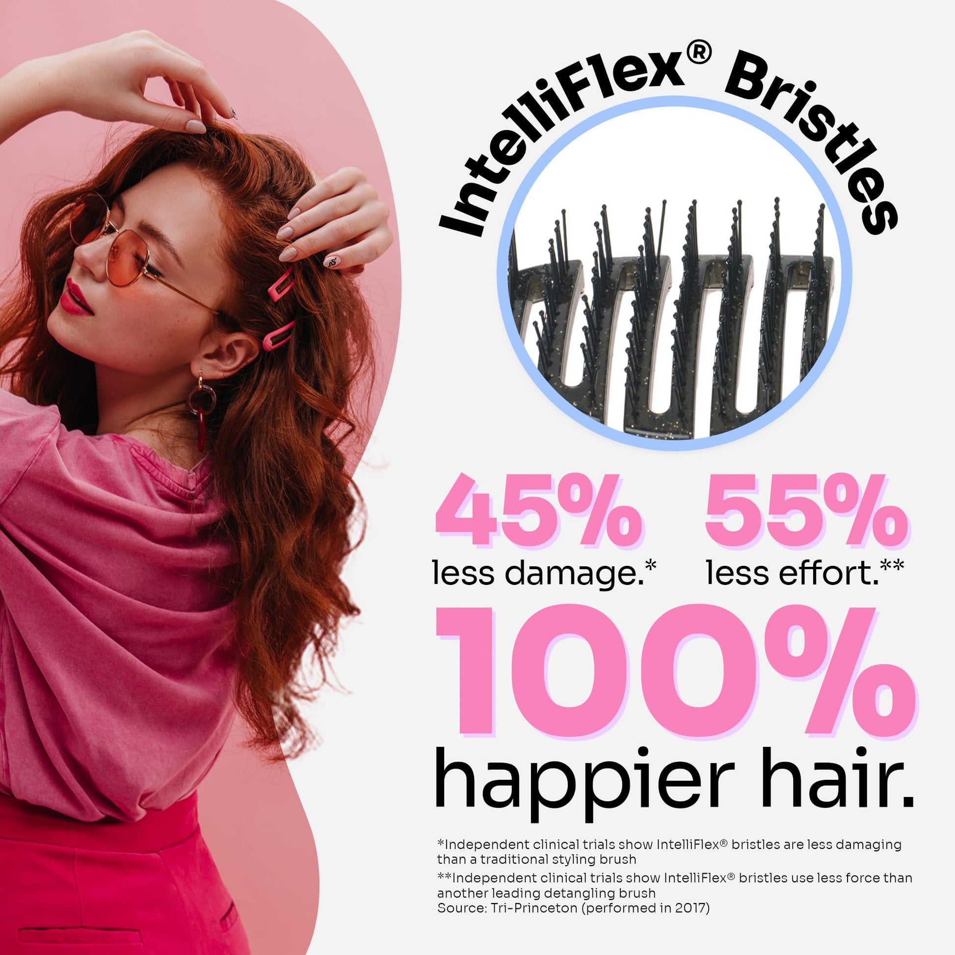 Wet Brush Hair Brush Shower Detangler - Black Glitter - Shower Hair Brush With Ultra-soft IntelliFlex Bristles - Glide Through Tangles With Ease For All Hair Types - For Women, Men, Wet And Dry Hair