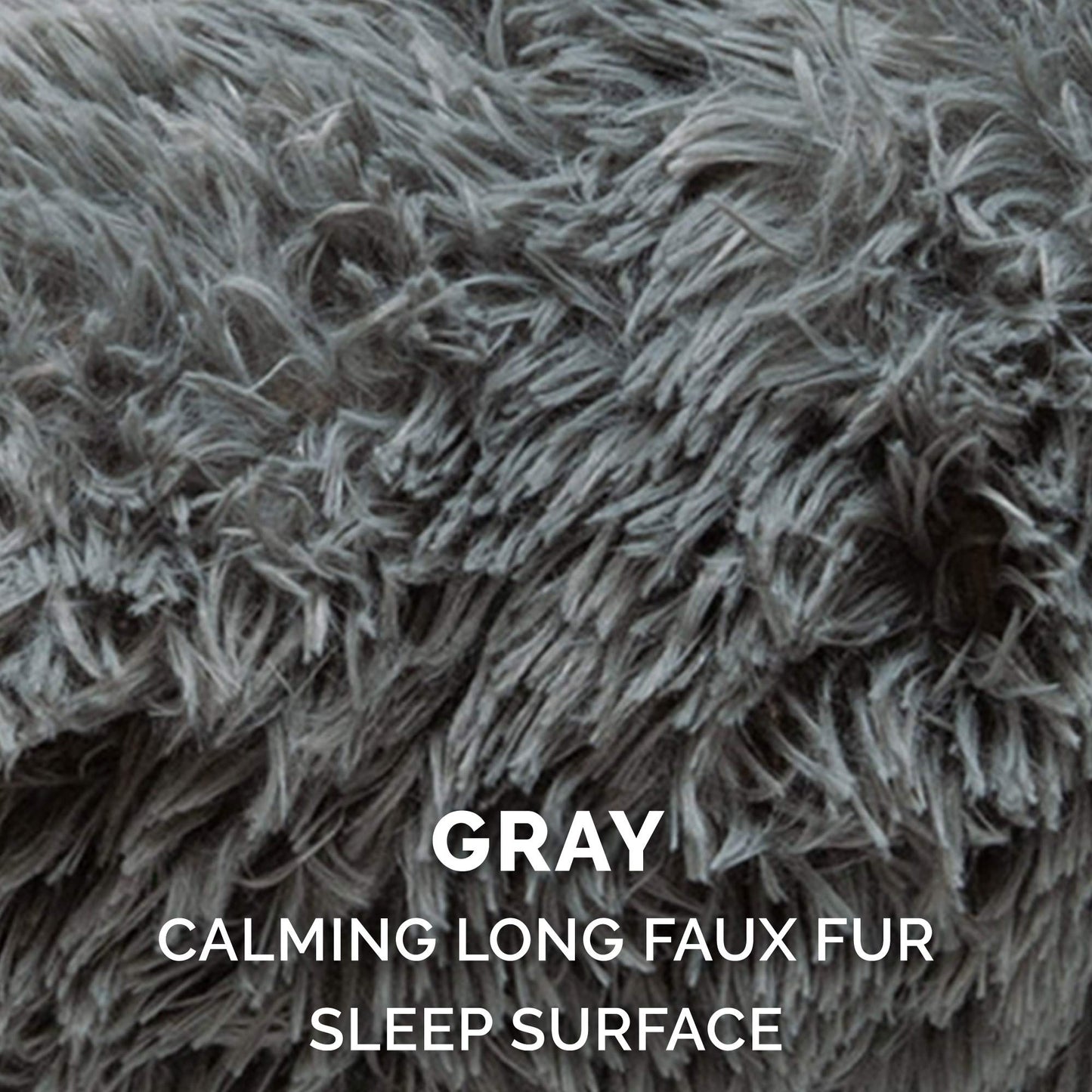 Furhaven 36" Round Large Donut Dog Bed Plush Long Faux Fur Calming Cuddler w/Removable Washable Cover - Gray, Large