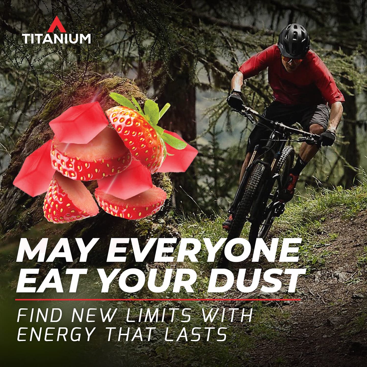 Gomitas Energéticas TITANIUM Fresa con Glucosa Alternativa a Geles Deportivos para Ciclismo y Corredores Caja 12 pzas