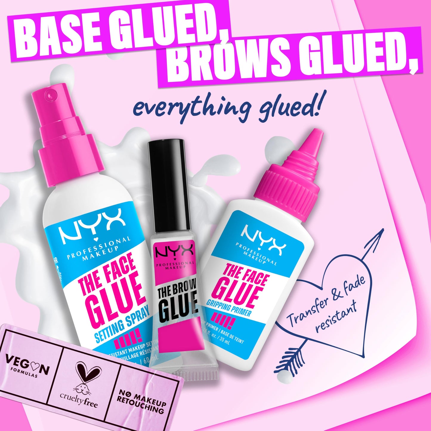 NYX PROFESSIONAL MAKEUP FACE GLUE SPRAY FIJADOR DE MAQUILLAJE (TRANSPARENTE)