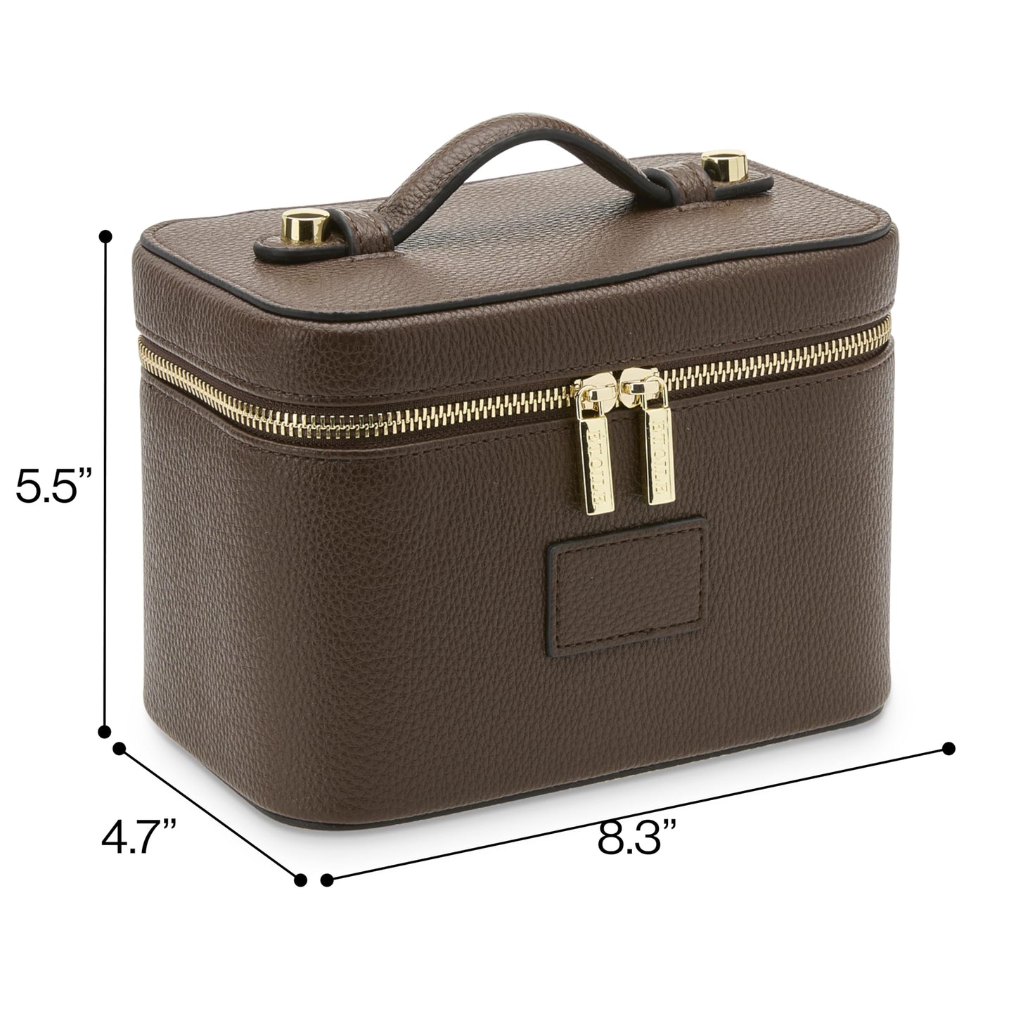 ETOILE - Mini estuche de cambiador elegante organizador de bolsa de maquillaje de viaje con divisores extraíbles, Espresso, Mini estuche de viaje cosmético