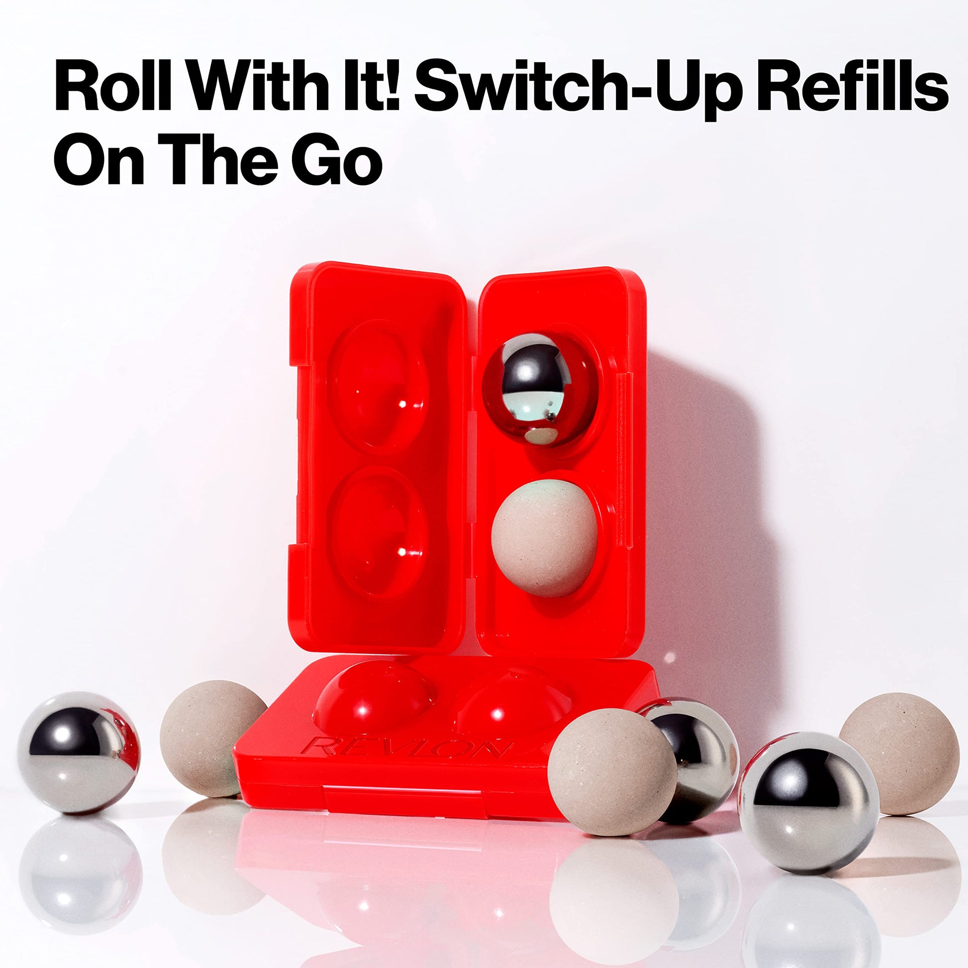 Revlon Oil Absorbing & Cooling Facial Roller Refill Pack with Stainless Steel & Lava Stones in Storage Case, Eco-Friendly, Easy to Clean, 1 count