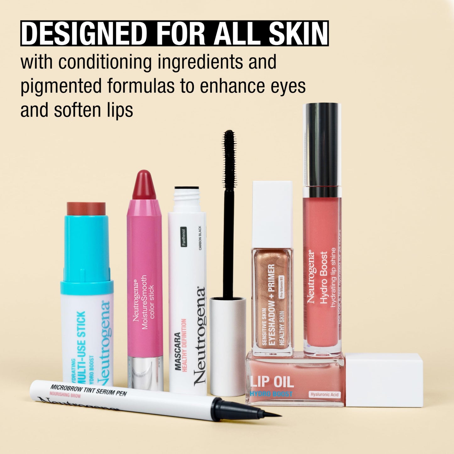 Neutrogena Hydro Boost Hydrating Multi-Use Makeup Stick with Hyaluronic Acid, Multipurpose Colored Makeup Balm for Lips, Cheeks & Eyes, Non-Comedogenic, Paraben-Free, Temptation, 0.26 oz