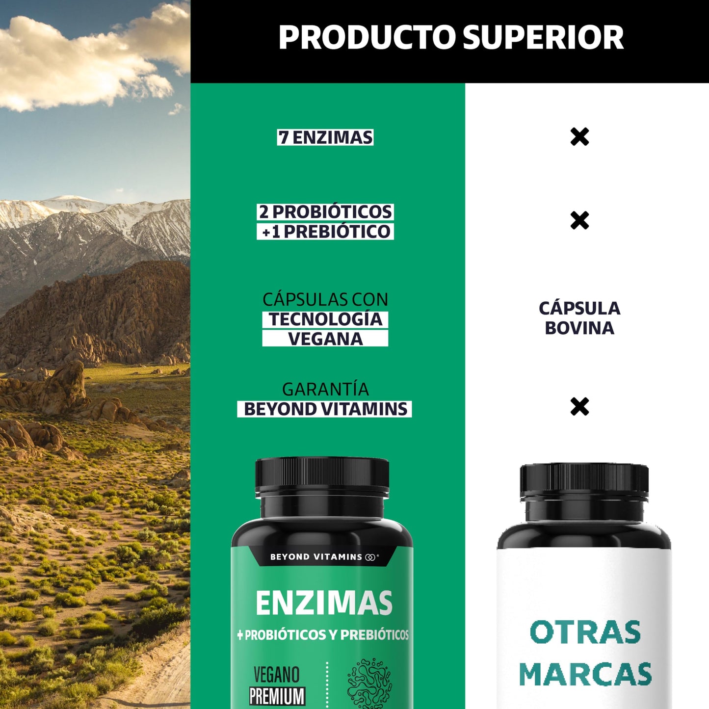 Enzimas Digestivas y Probióticos Lactobacillus acidophilus 180 Cápsulas