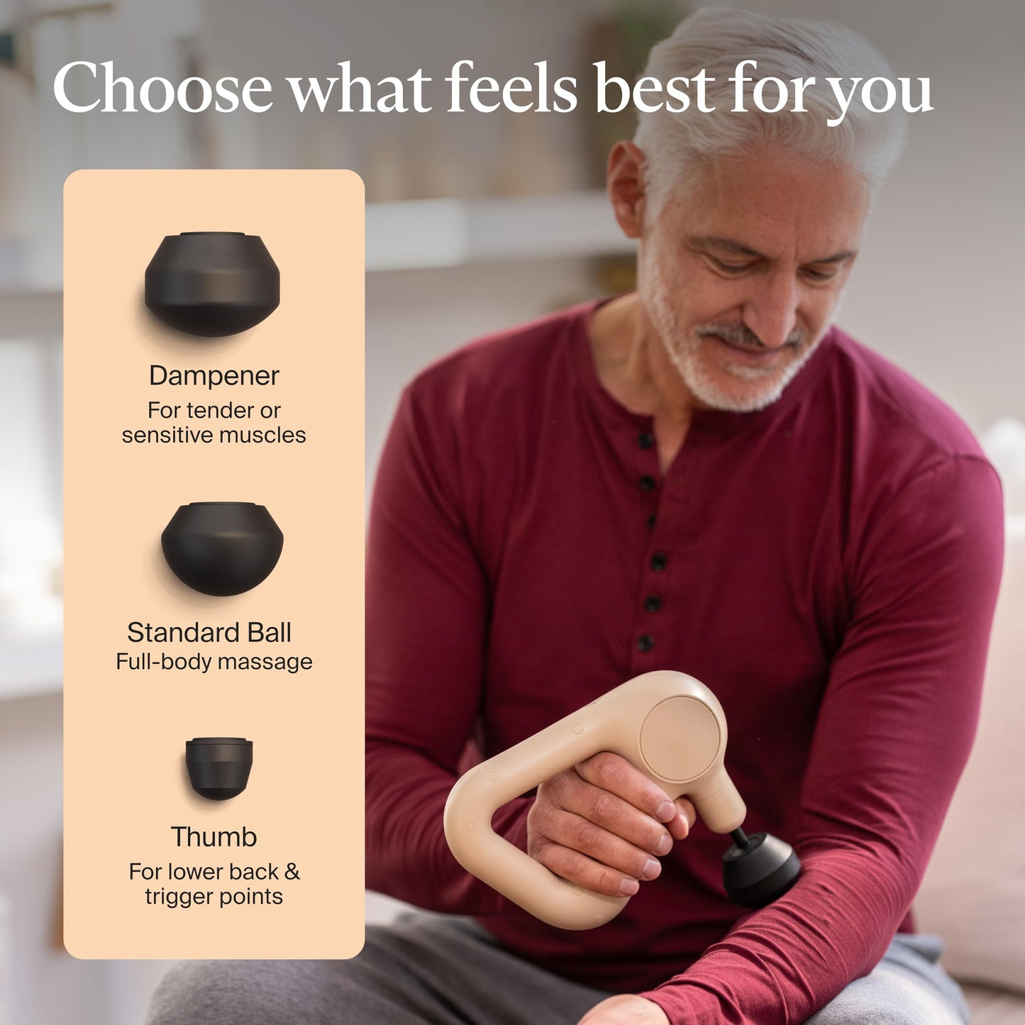 TheraGun - Pistola de masaje de percusión de mano, fácil de usar, cómoda y ligera masajeador personal para terapia de masaje para aliviar el dolor en cuello, espalda, piernas, hombros y cuerpo (arena)