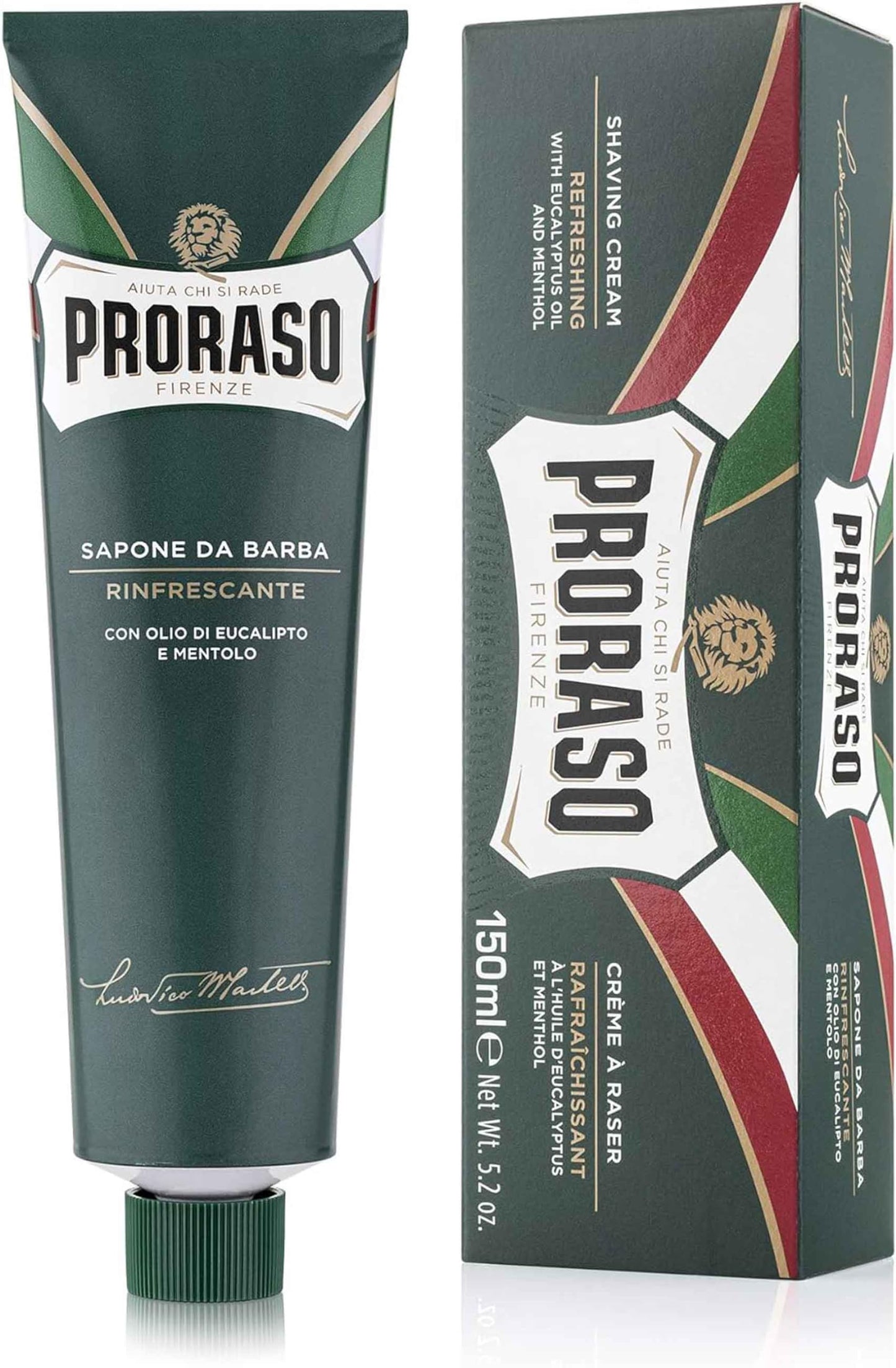 Proraso Crema de Afeitar en Tubo Eucalipto y Mentol Refrescante