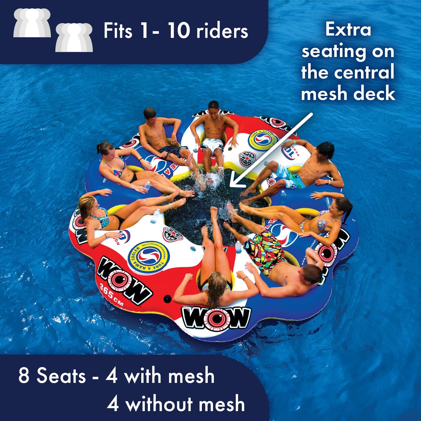 Isla Flotante Inflable WOW Sports A Rama para 10 Personas para Adultos