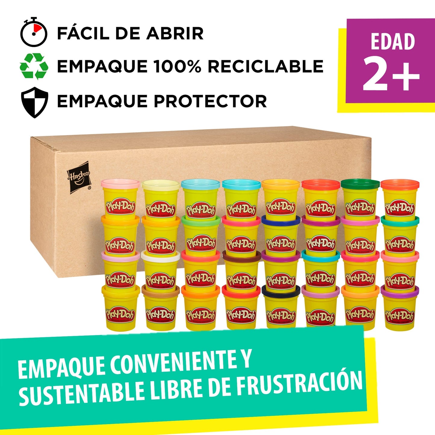 Set Masa Modelable Play-Doh Mega Pack Multicolor No Tóxico 36 Latas (3oz cada una)