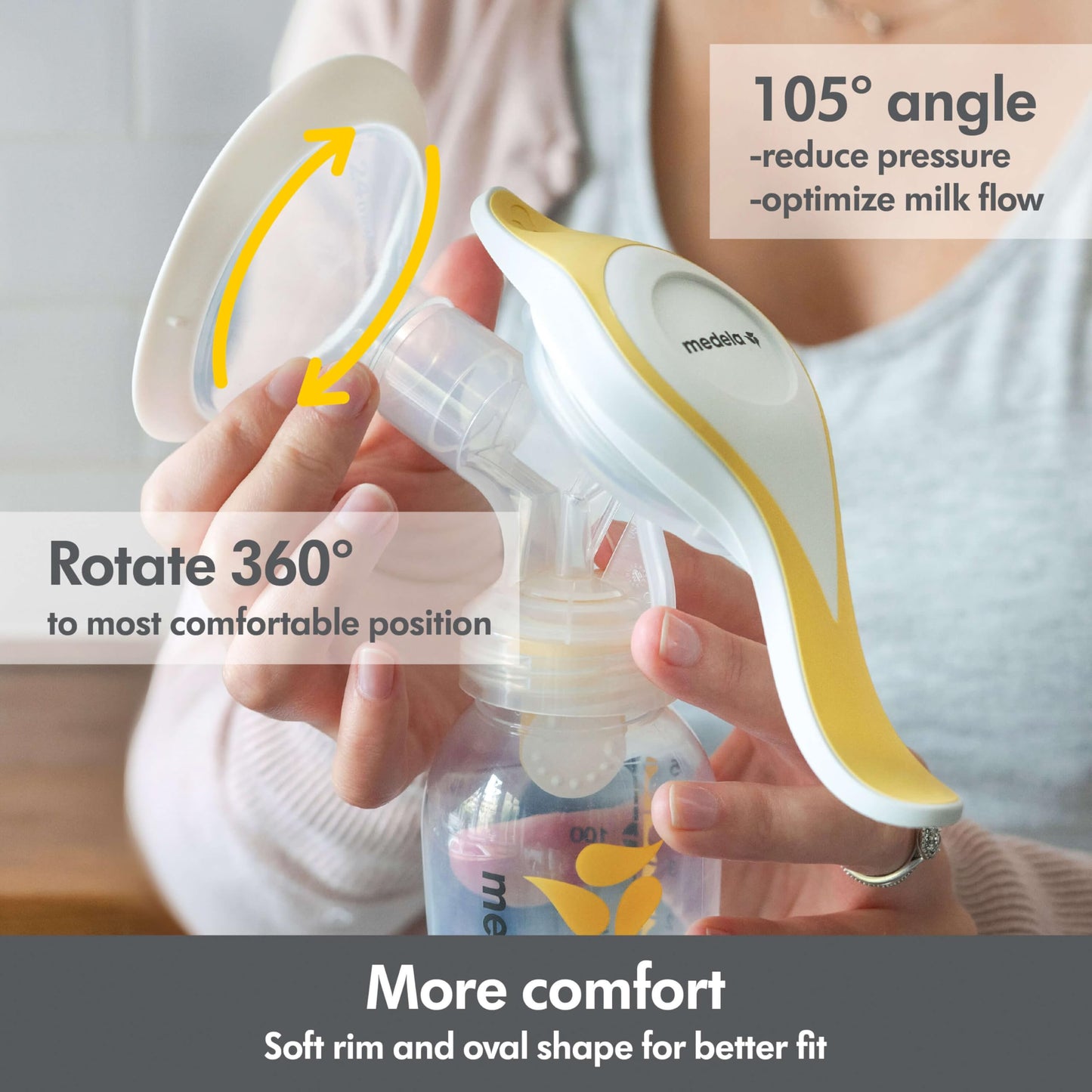 Medela | Extractor de Leche Manual Harmony Flex | Sacaleches Manual | Tiraleches | Contiene: 1 extractor de leche