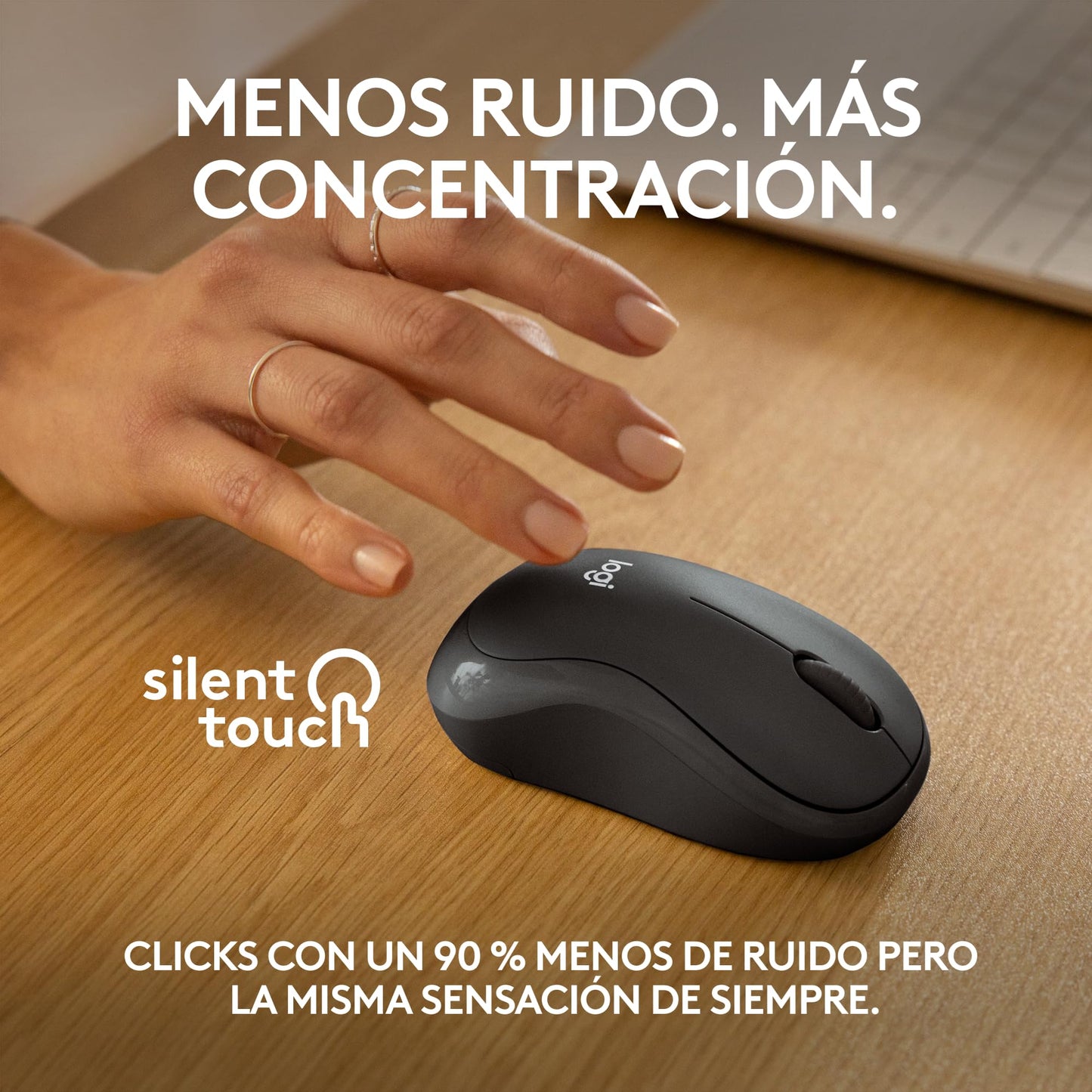 Logitech Mouse Bluetooth silencioso M240, inalámbrico, Compacto, portátil, Seguimiento Suave, batería 18 Meses, Windows, macOS, ChromeOS, Compatible con PC, Mac, laptops, Tablets - Negro