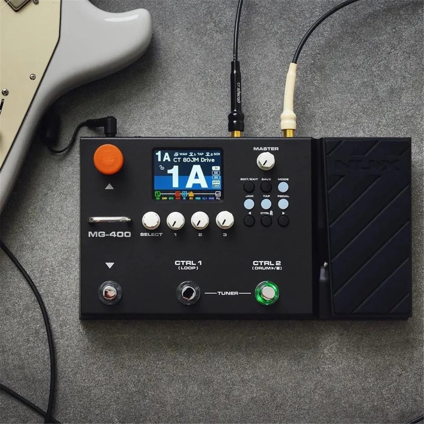 Beyamis Pedal multiefectos NUX MG-400, Modelado de Amplificador, efector de Guitarra eléctrica, 512 muestras IR, 10 Bloques de señal móviles Independientes