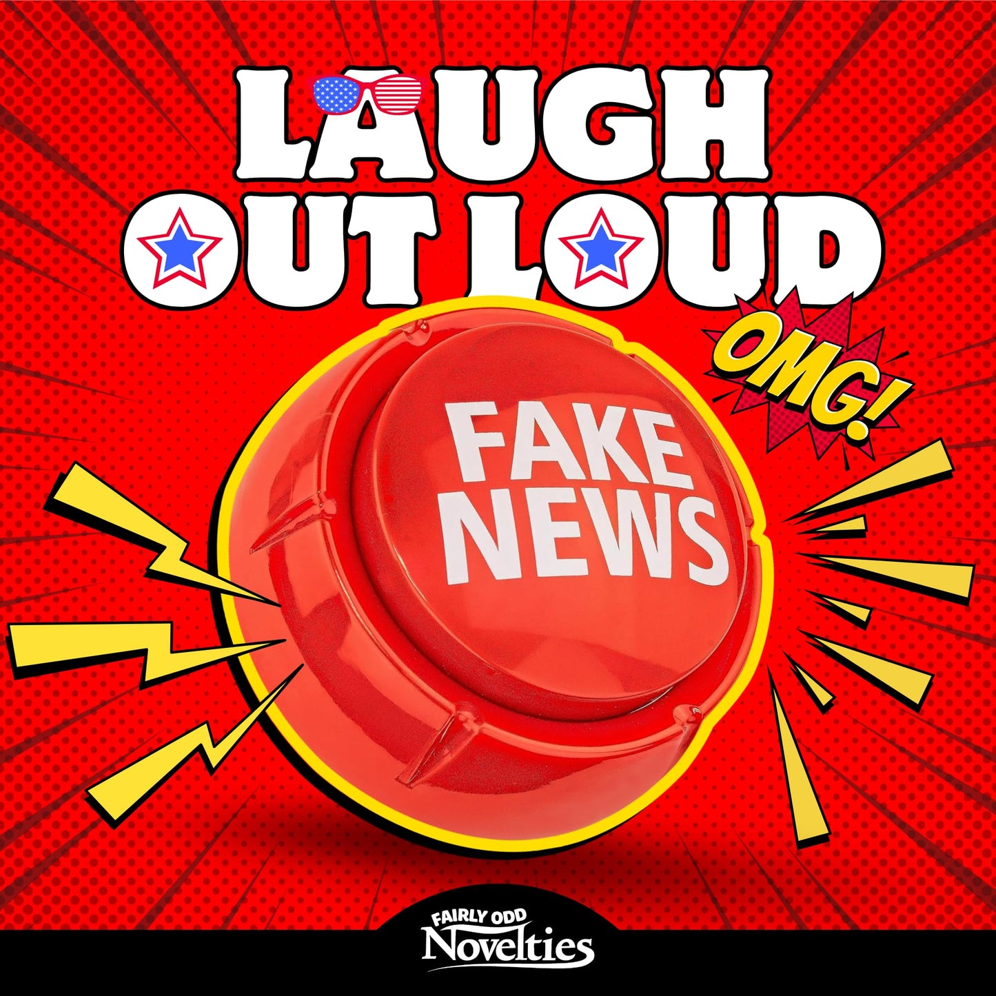 Fairly Odd Novelties Donald Trump Fake News Sound Button Gag Gift Novelty, 7 Fake News Sayings