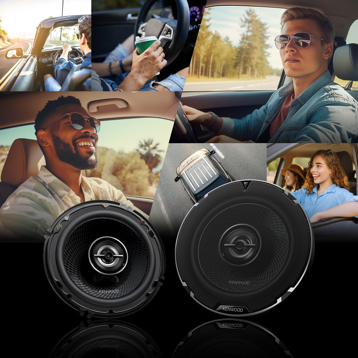 Altavoces para Coche Kenwood 2 Vías 6.5 Pulgadas con Armonizador Acústico y Potenciador de Sonido
