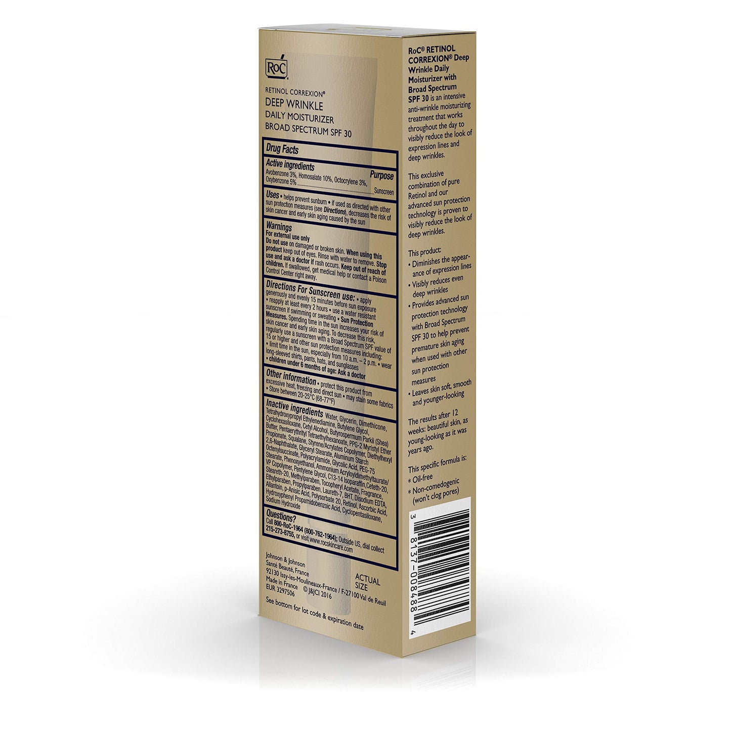 Roc Retinol Correxion Deep Wrinkle Daily Moisturizer, SPF 30, 1.0 Ounce Tube