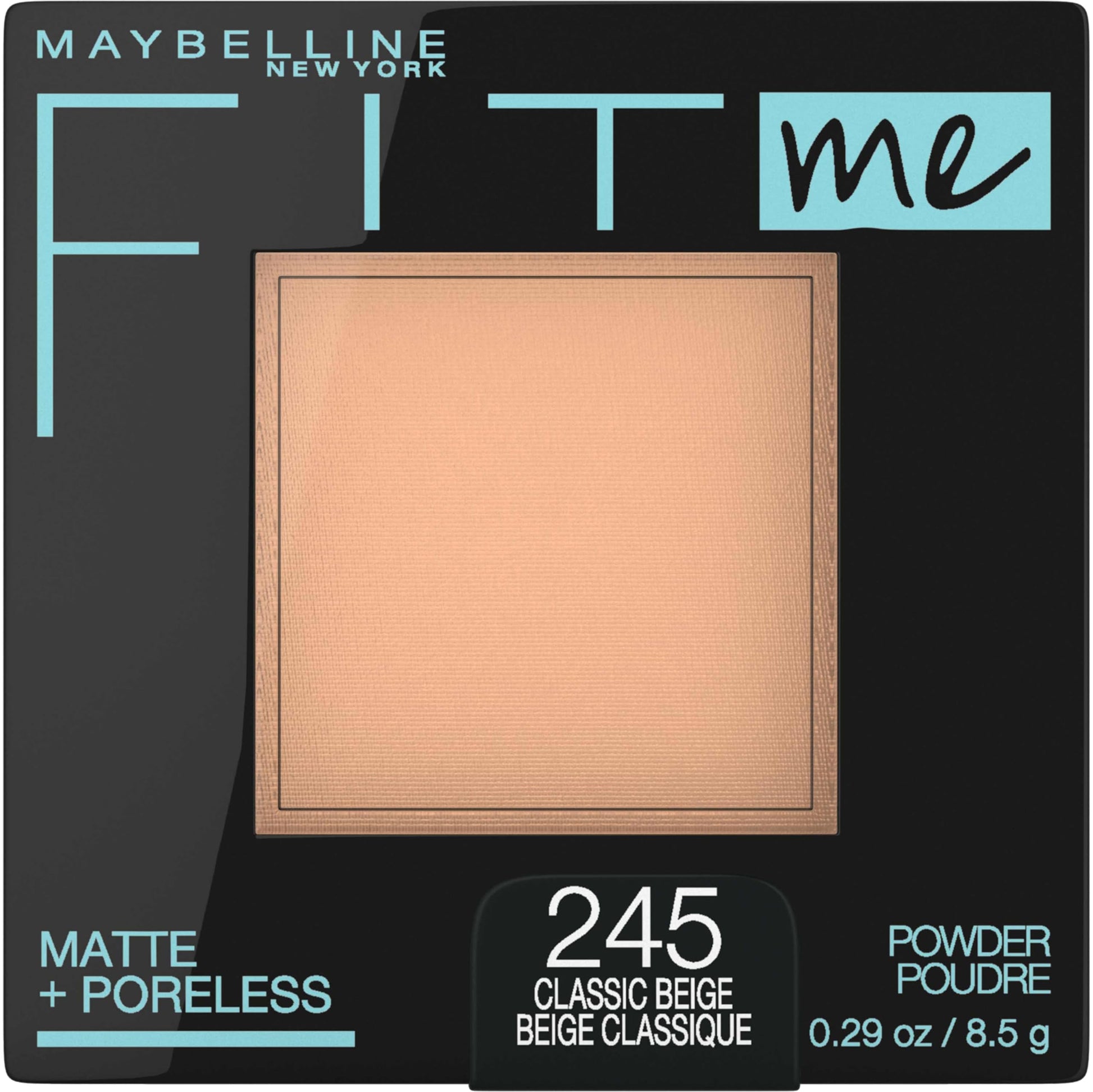 Maybelline Fit Me - Maquillaje de polvo facial prensado mate + sin poros, beige clásico, 1 unidad