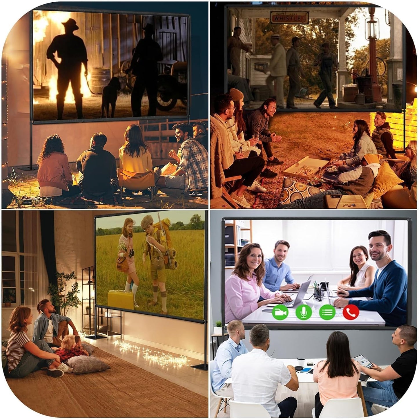 EMART Pantalla Proyector 4K Plegable 120 Pulg 16:9 con Soporte Y Bolsa