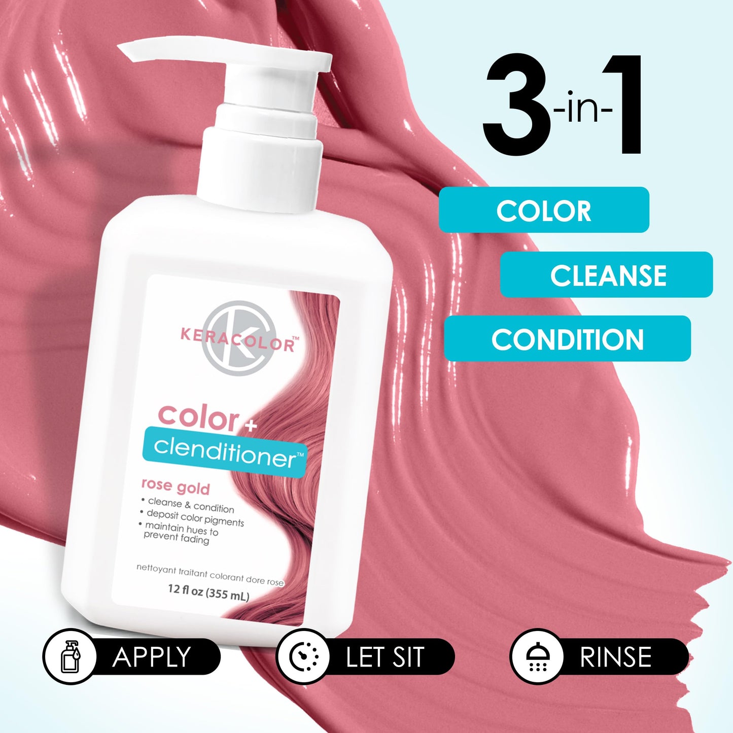 Acondicionador Keracolor oro rosa Plus 12 Onzas