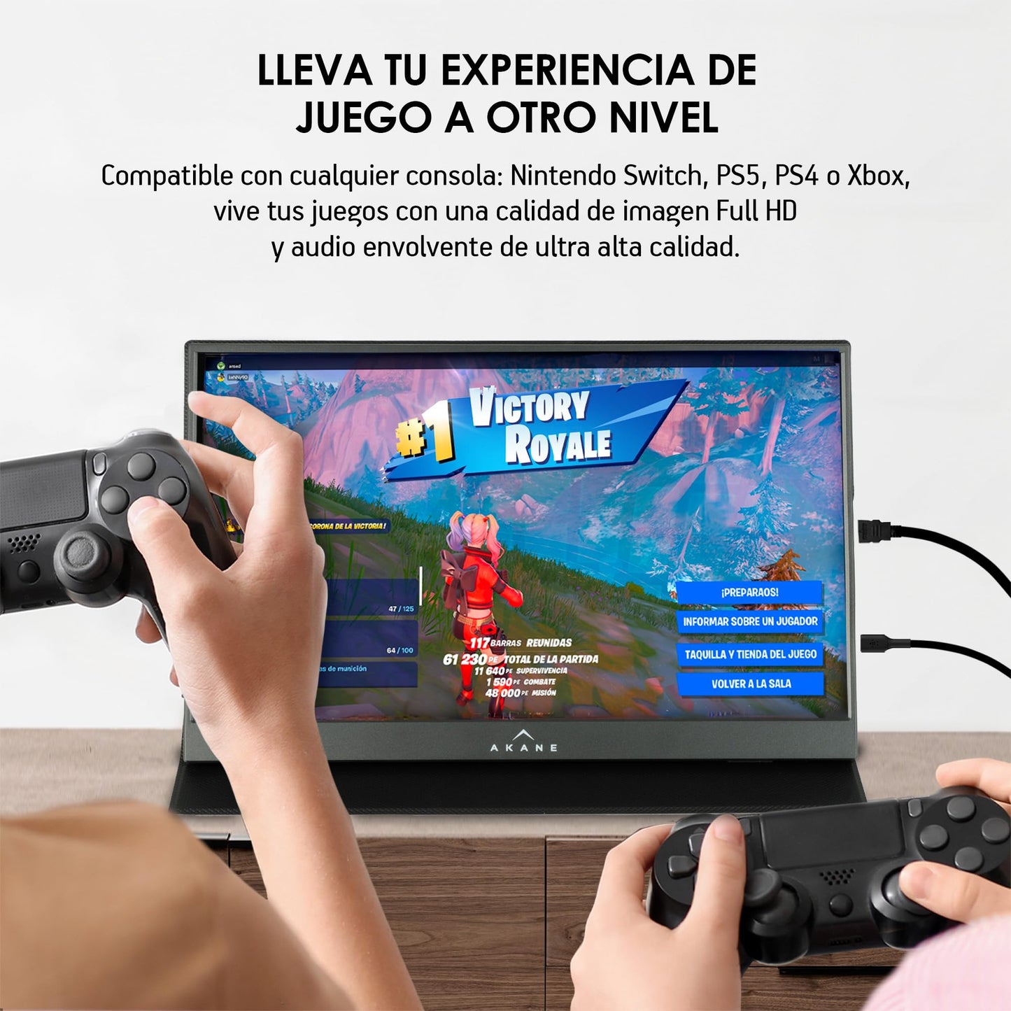 Akane Monitor Portátil Full HD 15.6 Pulgadas, Pantalla Externa para Laptop, Celular y Consola, Conexión USB-C y Mini HDMI, para Android, iOS, Windows, Nintendo Switch y más, con Funda Magnética