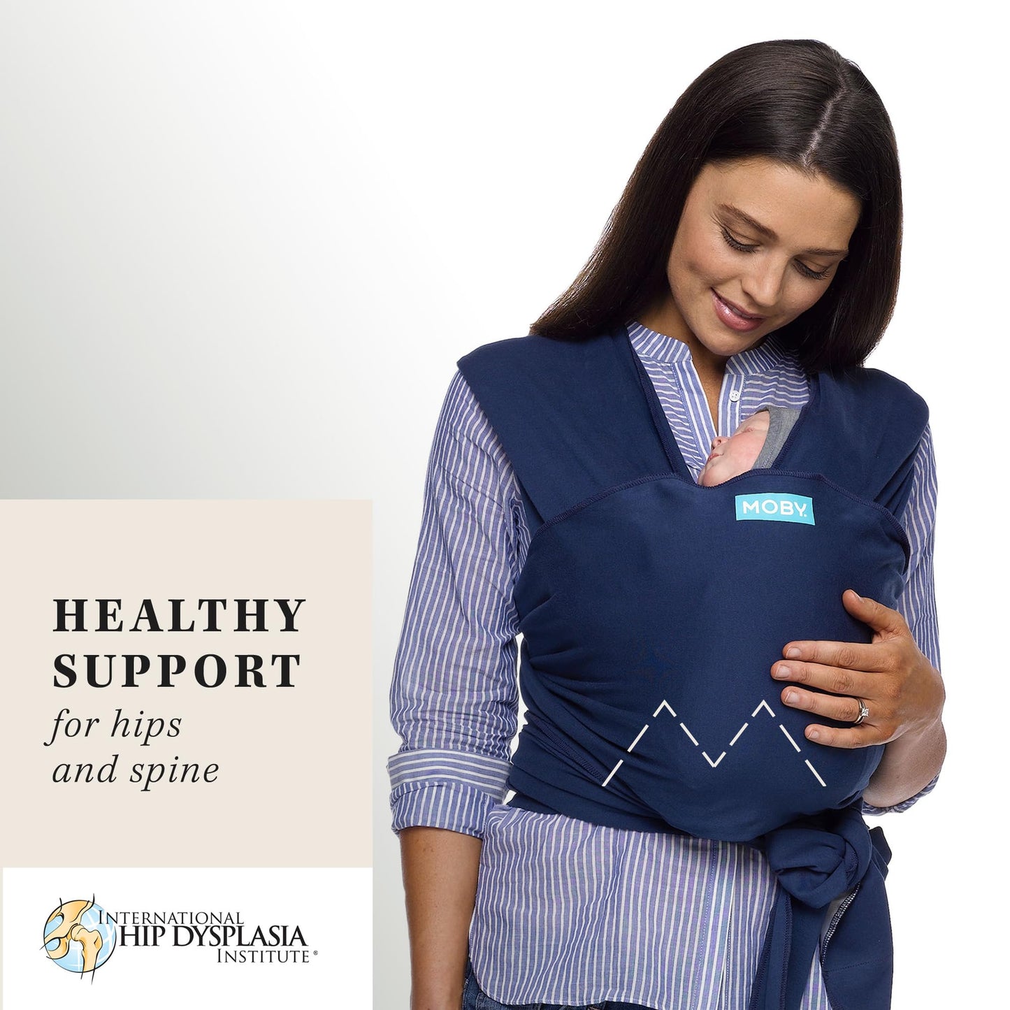 Moby Portabebés Cruzado - Clásico | Portabebé para Recién Nacidos y Bebés | Envoltura de Bebé #1 | Seguro y Ajustable para Todos los Cuerpos | Perfecto para Mamá y Papá | Medianoche
