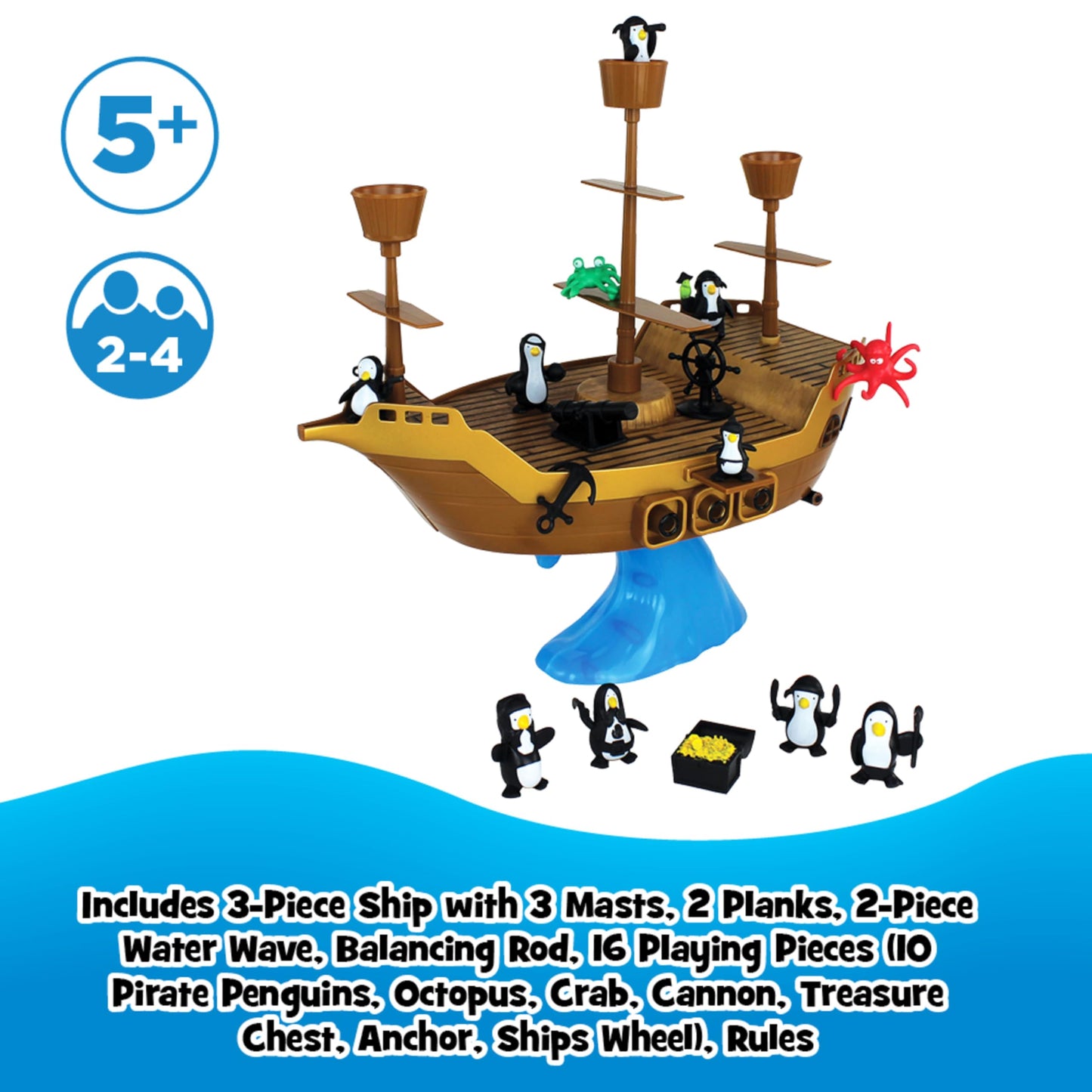 Juego de mesa Don't Rock the Boat - Juegos para niños, juegos familiares para niños y adultos, juegos de mesa para noche familiar, juegos de mesa multijugador, construye coordinación de manos y ojos,