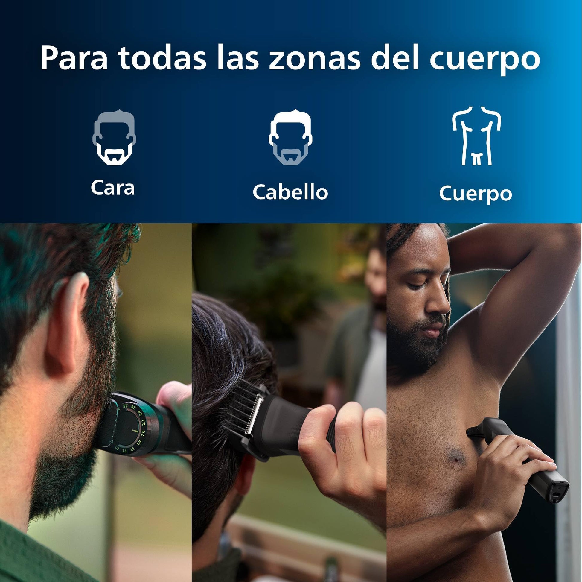Philips Multigroom Series 7000 Recortador todo en uno para cara, cabello y cuerpo 15 pzas MG7950/15