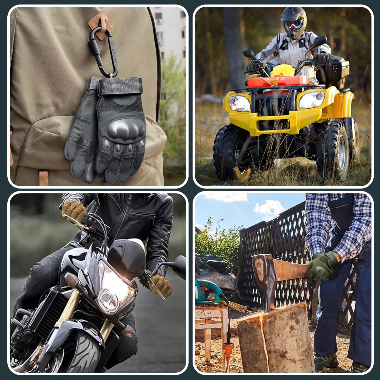 IOAGSVW Guantes de Moto Pantalla Táctil, Antideslizantes de Guantes Tácticos para Hombres, Protección de Nudillos y Dedos Táctiles, para Ciclismo, Motocicleta, Escalada, Senderismo (Negro, Medium)