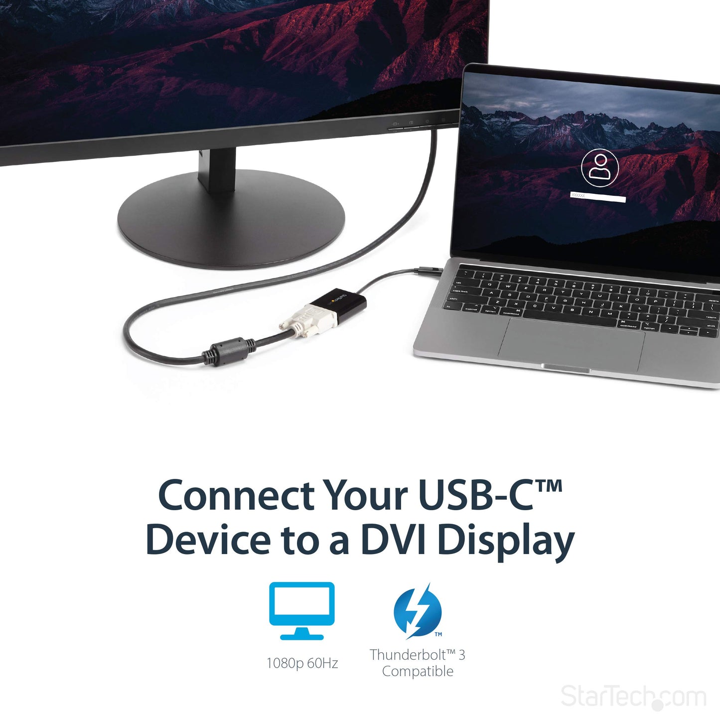 StarTech.com USB-C to DVI Adapter/Converter for MacBook (CDP2DVI)