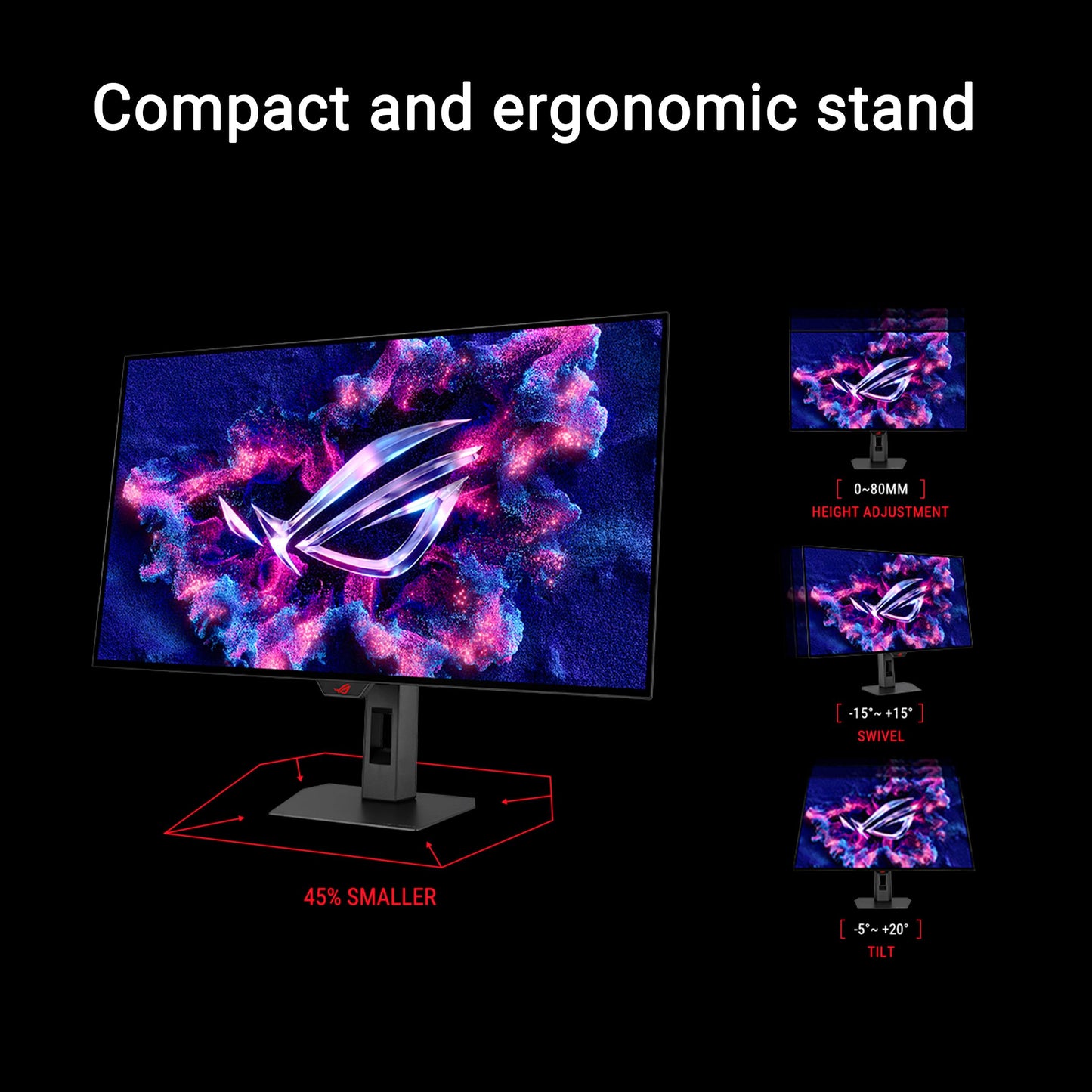 ASUS ROG Strix Monitor para Juegos OLED 4K de 32 Pulgadas (XG32UCWG) - TrueBlack Glossy OLED, Modo Dual (4K@165Hz, FHD@330Hz), 0.03ms, Compatible con G-Sync, Sensor de proximidad Neo, KVM automático
