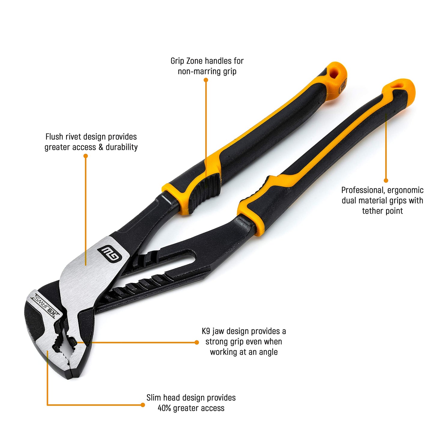 GEARWRENCH PITBULL K9 V-Jaw - Alicates de doble material para lengüeta y ranura - 82173C