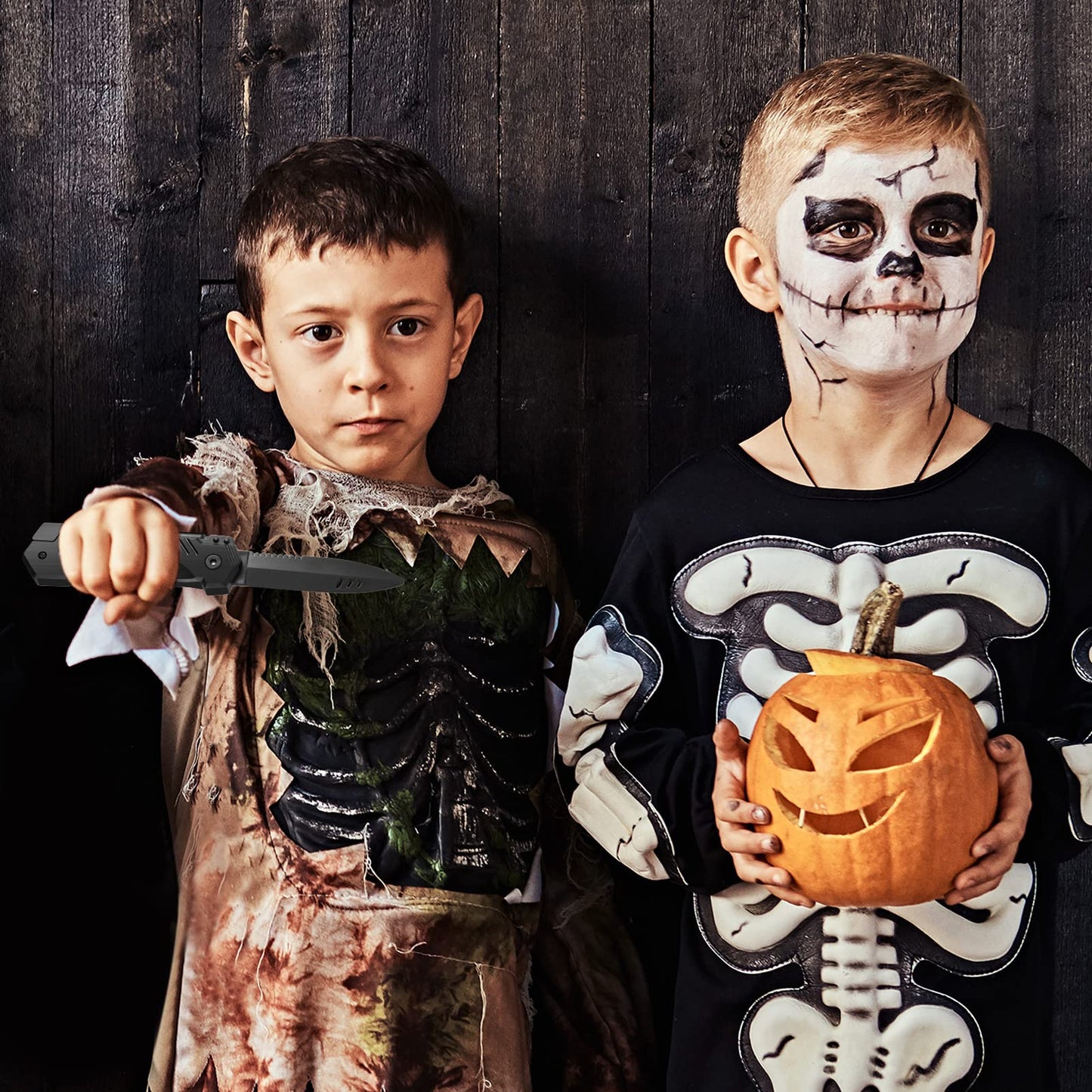 Juego de Cuchillos Retráctiles ZJoey Falsos de Plástico para Halloween 9 Unidades