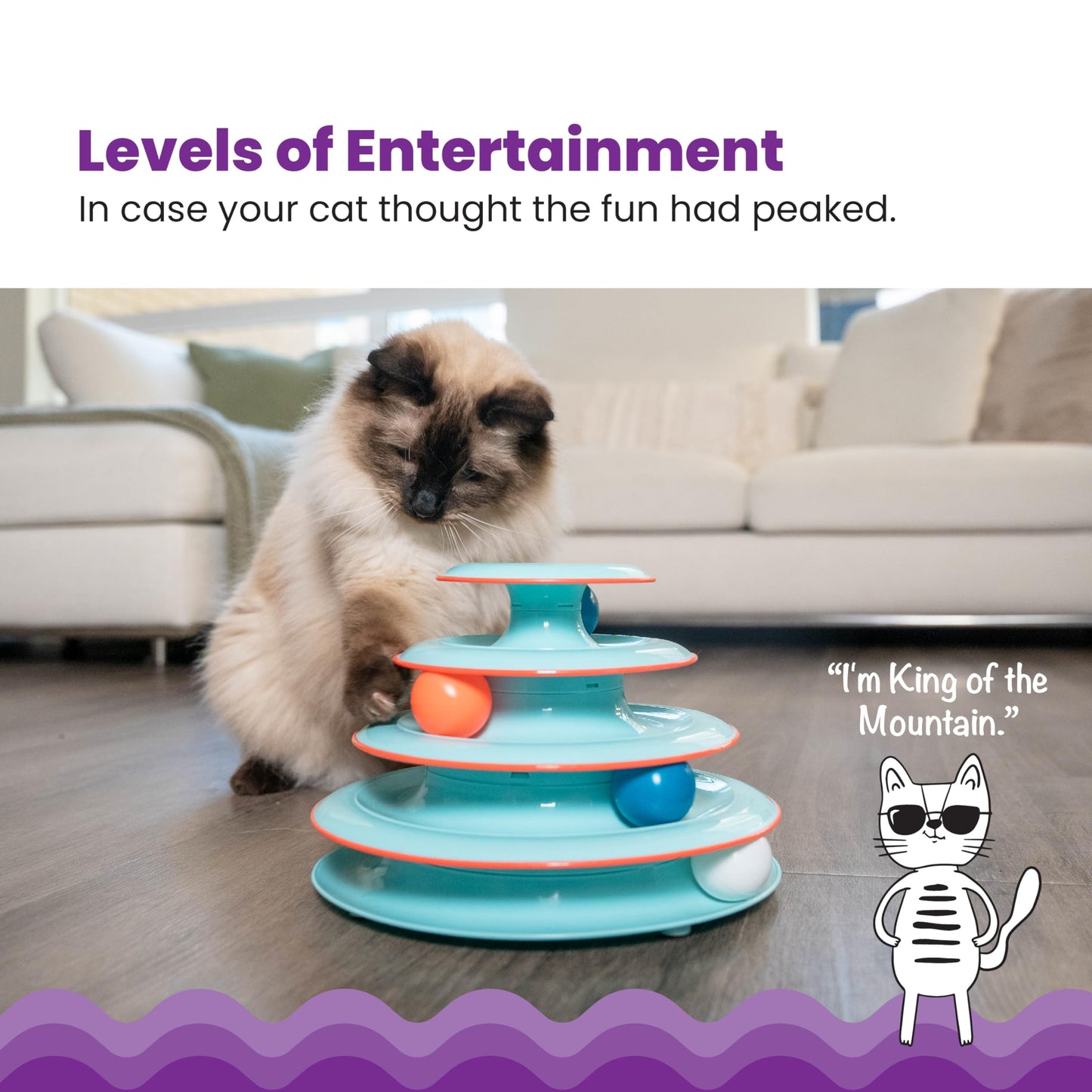 Juguete Interactivo de 4 Niveles Petstages Chase Meowtain para Gatos