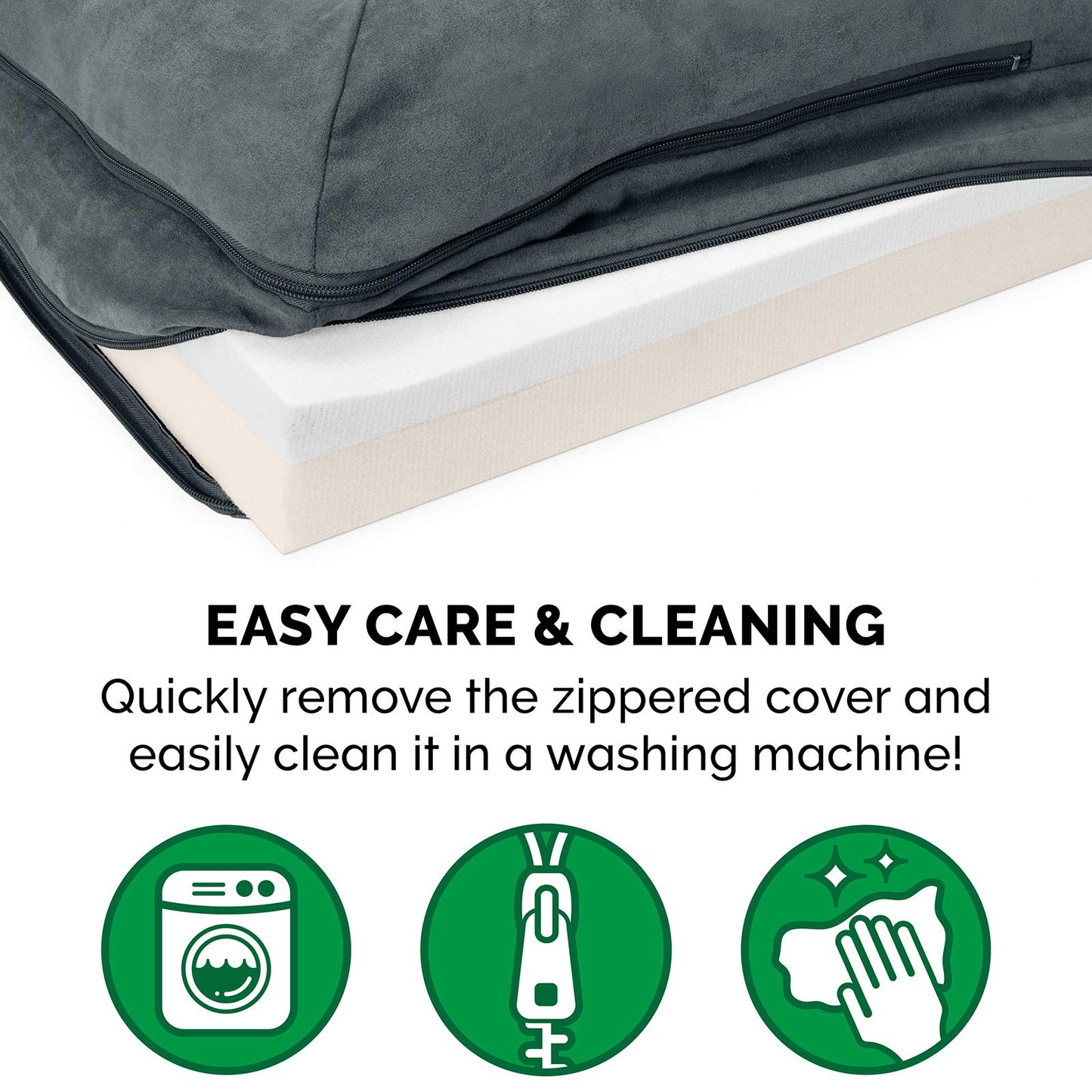 Furhaven - Cama Para Perros De Espuma Viscoelástica Xl, Diván Bicolor De Piel Sintética Y Gamuza En Forma De L Con Funda Extraíble Y Lavable, Gris Piedra, Gigante