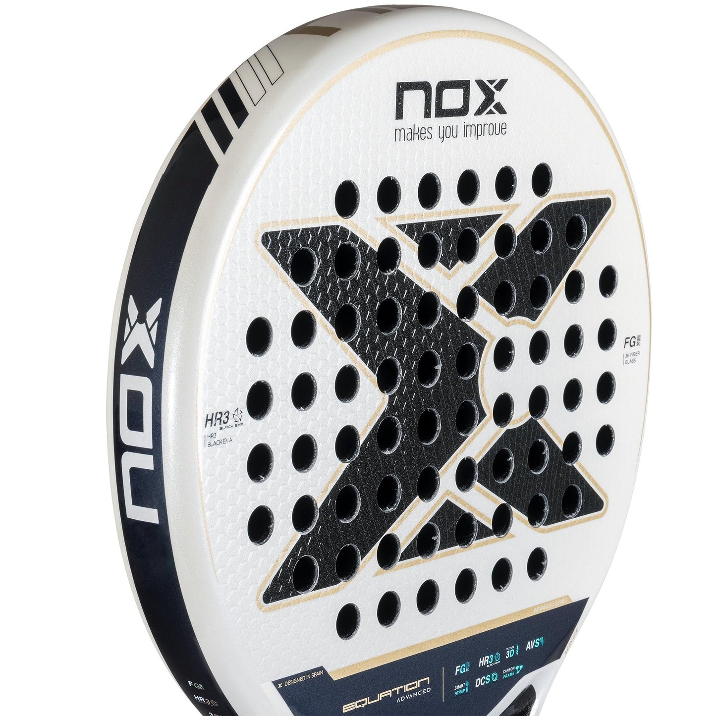 NOX Pala Padel Equation Advanced Series, Combina Manejabilidad, Control y Precisión con un Gran Tacto, Marco de Carbono y Sistema de Antivibraciones.