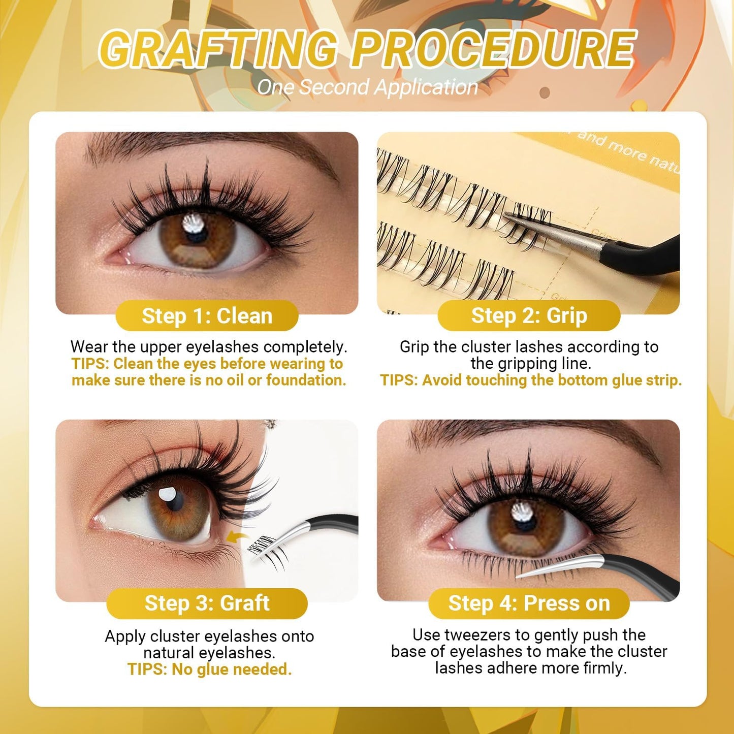 NAGARAKU Pestañas inferiores postizas 80 Pcs No Necesita Pegamento Ni Removedor Presión En Un Solo Paso Pestañas Reutilizables Prepegadas En Casa Pestañas Inferiores (BSA-02, 0.07 B Curl 5-8mm)