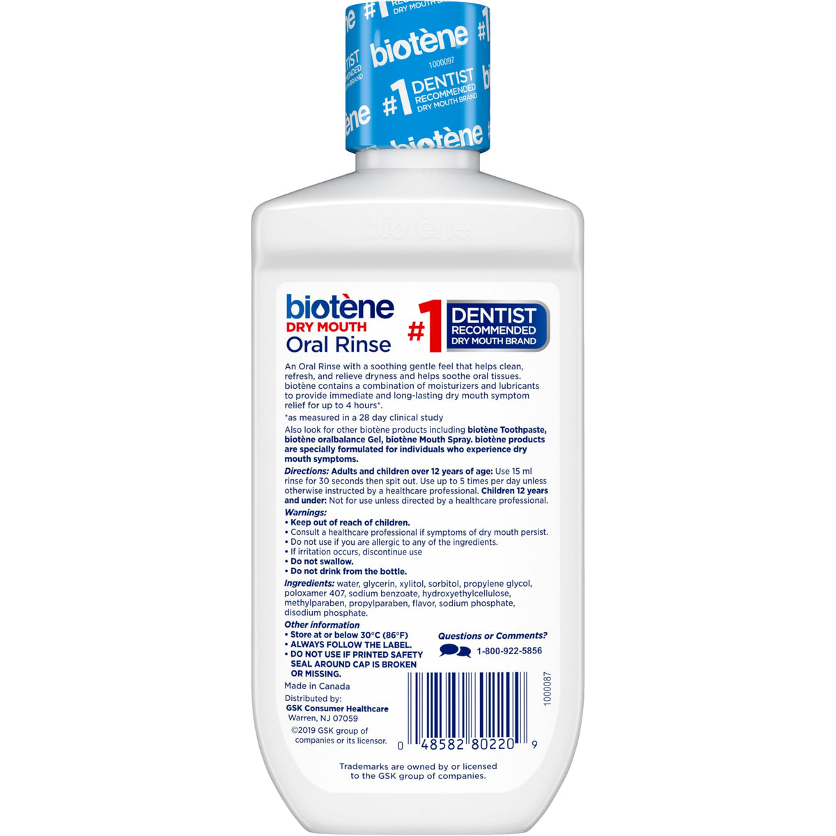 Enjuague Bucal Biotene Menta Fresca Hidratante sin Alcohol para Boca Seca
