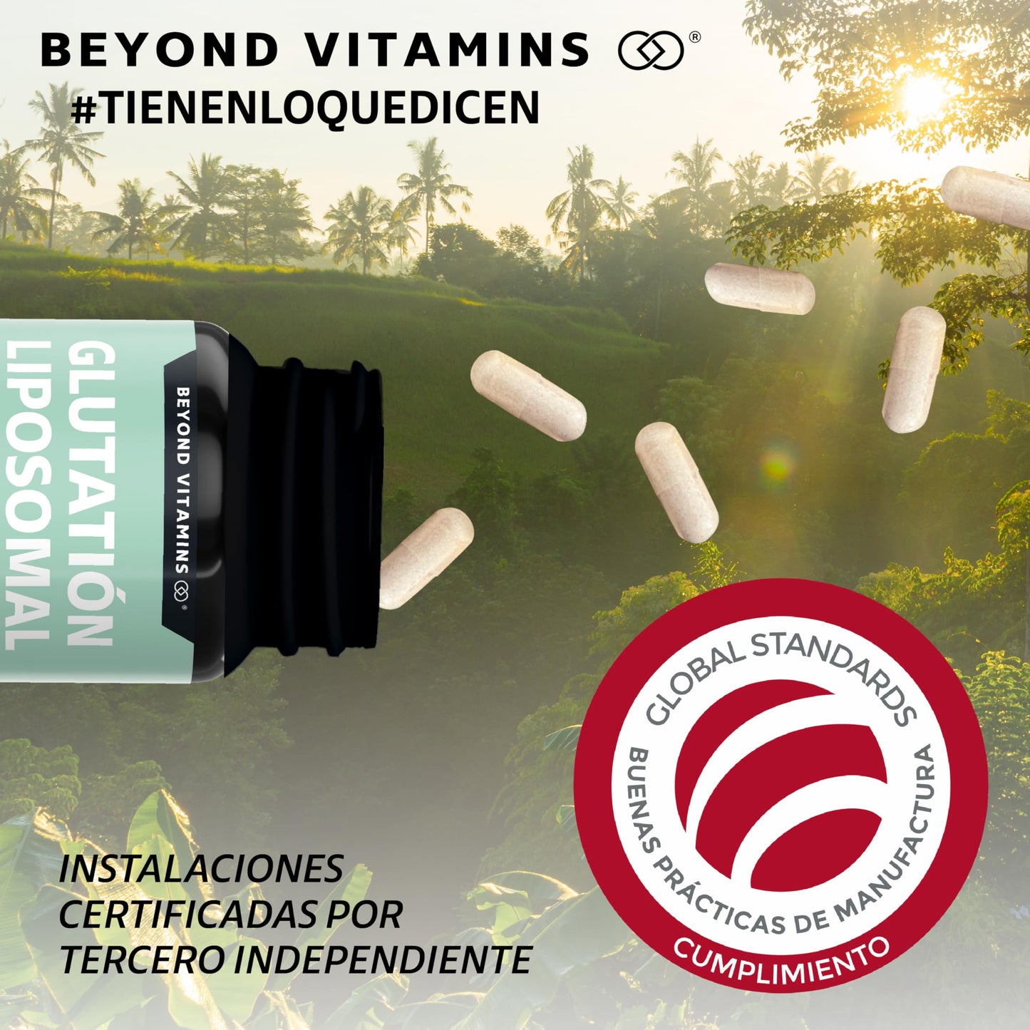 Beyond Vitamins | L-Glutation Liposomal Reducido | Potenciado con L-Glutamina, L-Glicina, Ácido Alfa Lipoico, Zinc y Selenio | 60 caps
