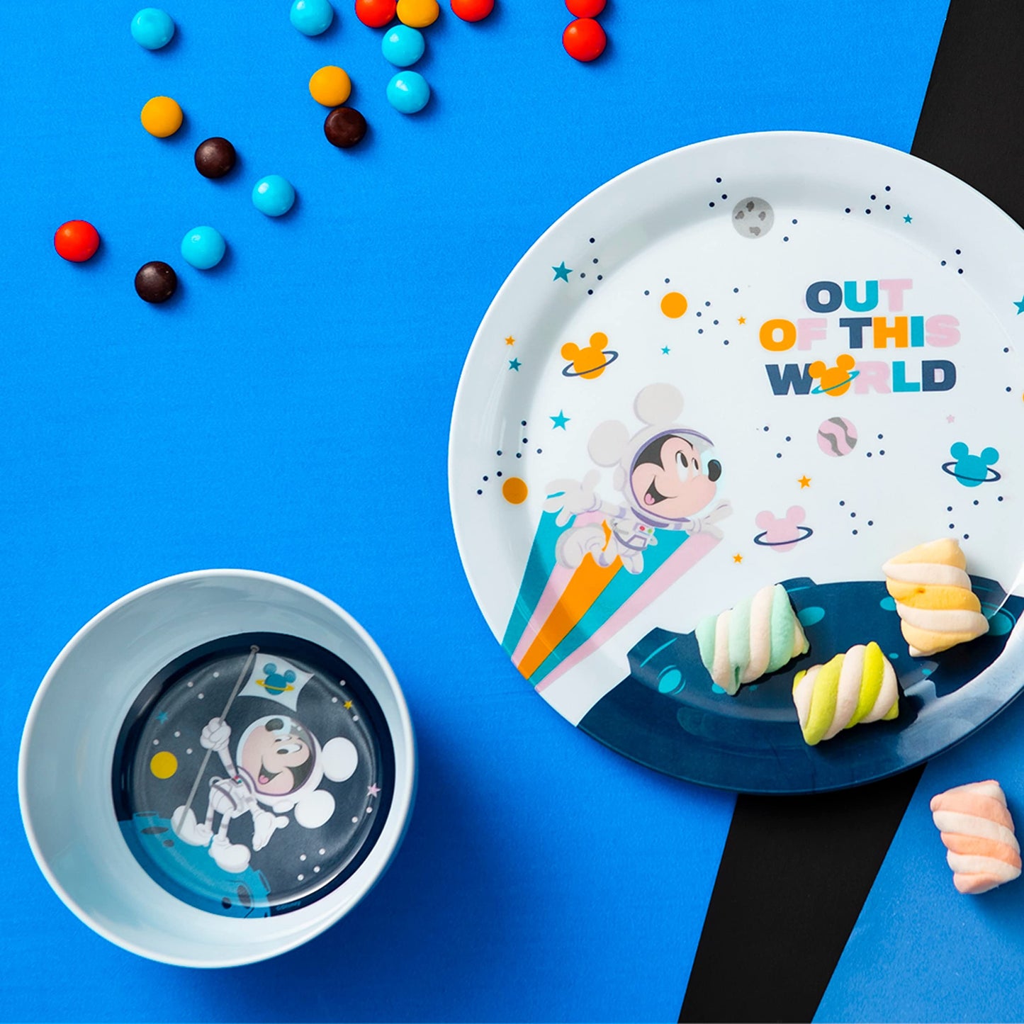 Juego de Vajilla Infantil Zak Designs Mickey Mouse de Disney Espacio Duradero sin BPA (5 Piezas) para Niños