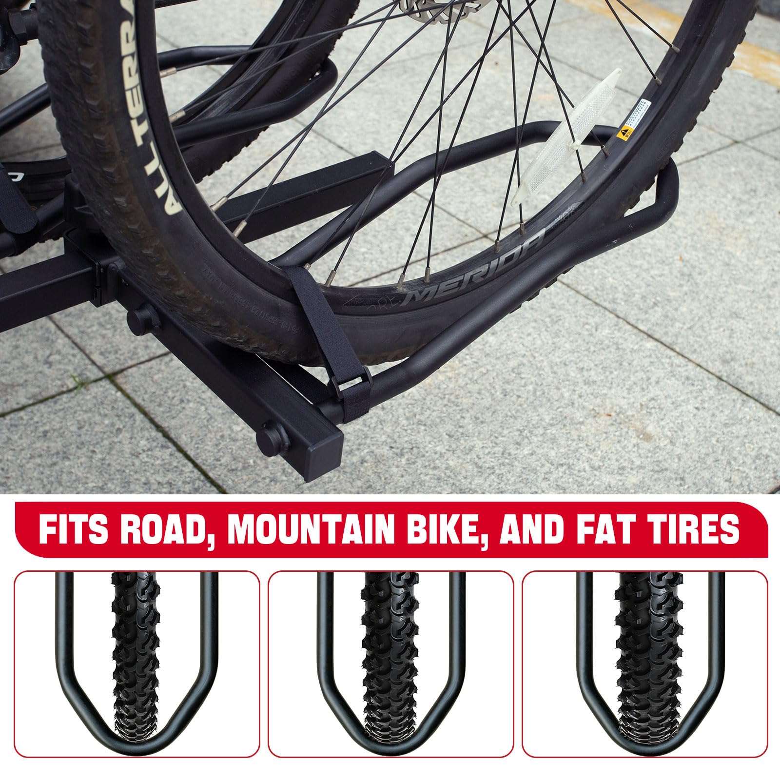 Portabicicletas de Plataforma XCAR Negro Plegable para Coches, Camiones, SUV y Minivans