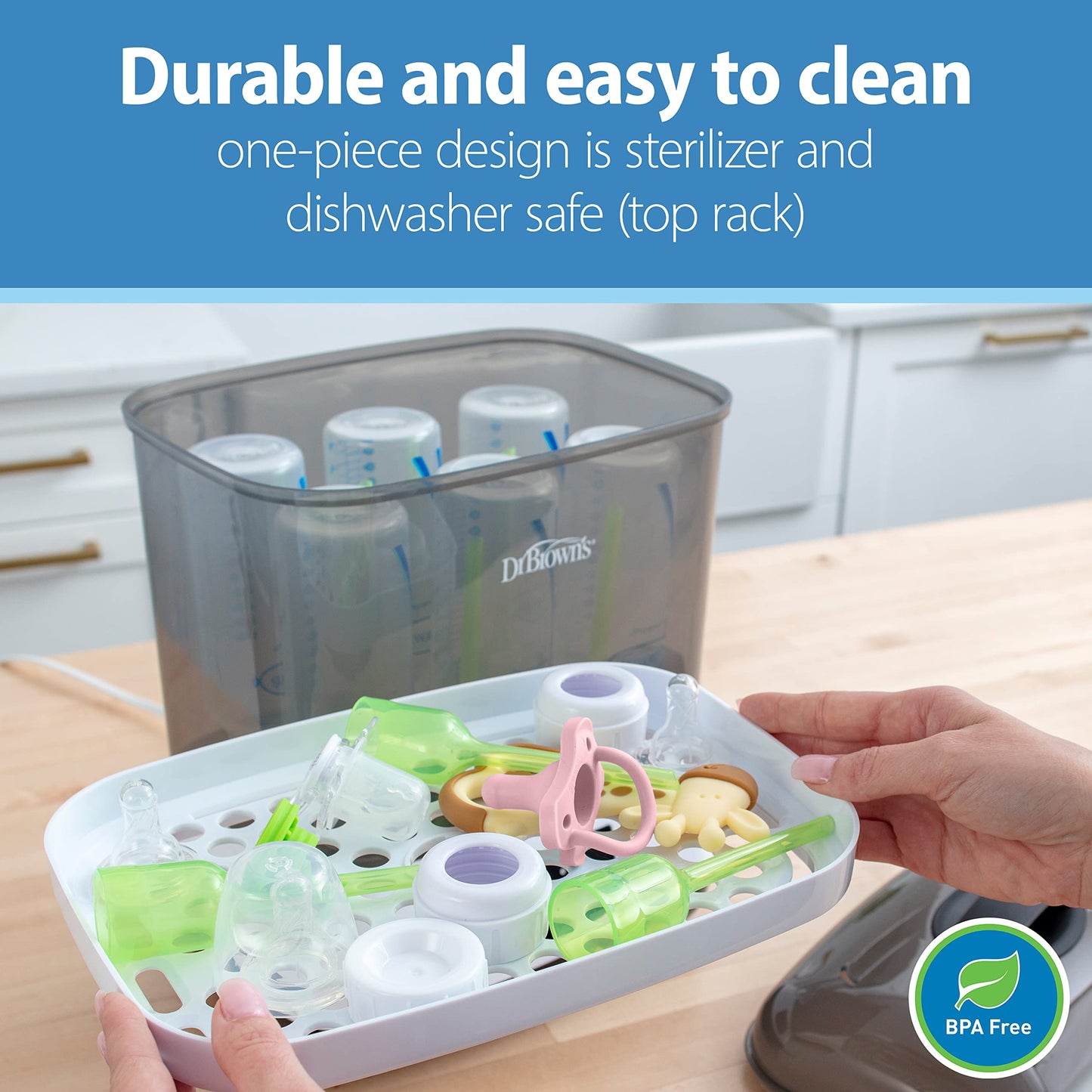 Chupete de Bebé Dr. Brown's Azul 100% Silicona Diseño Contorneado Paquete de 4 0-6 Meses