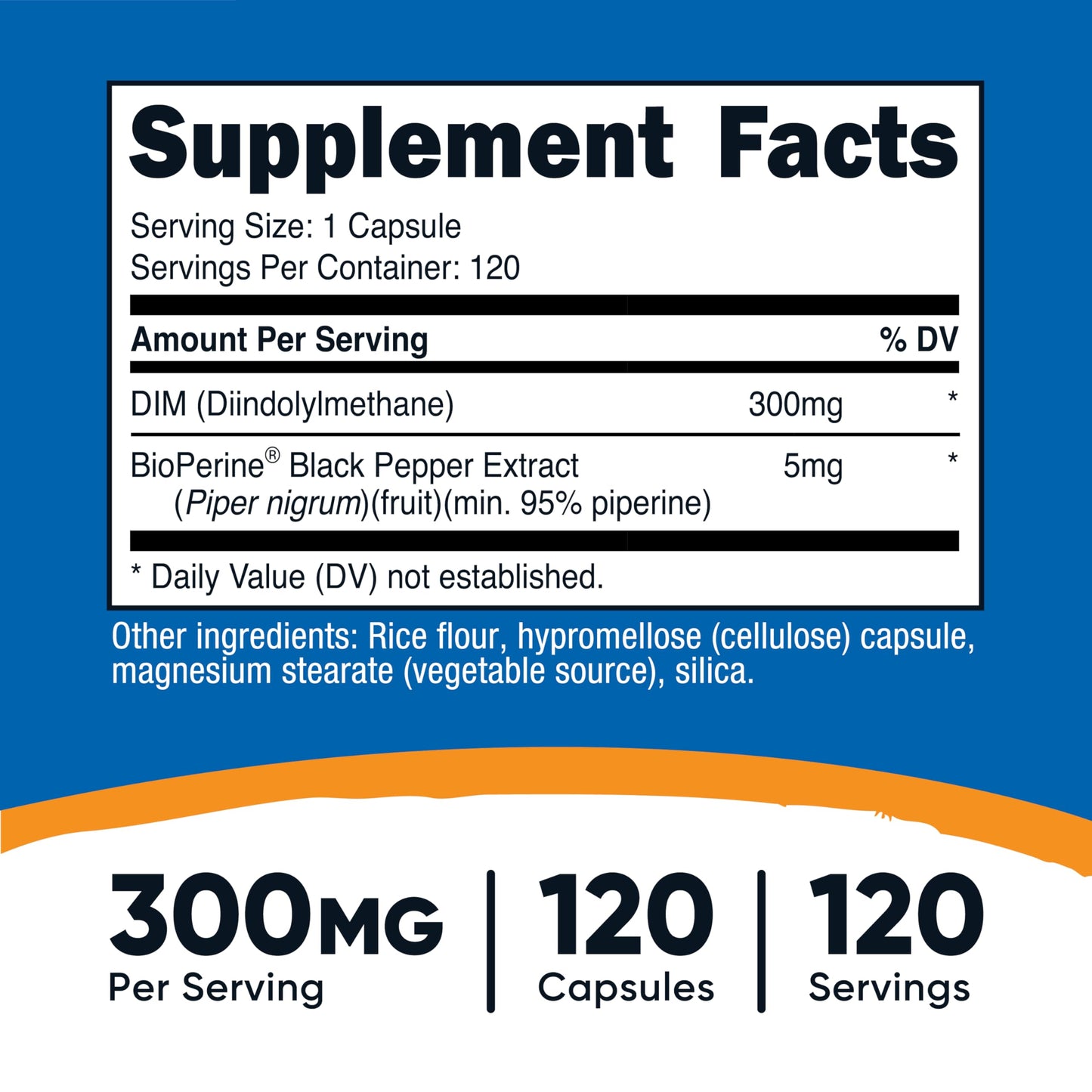 Suplemento Nutricost DIM Diindolilmetano con BioPerine 300mg Vegano